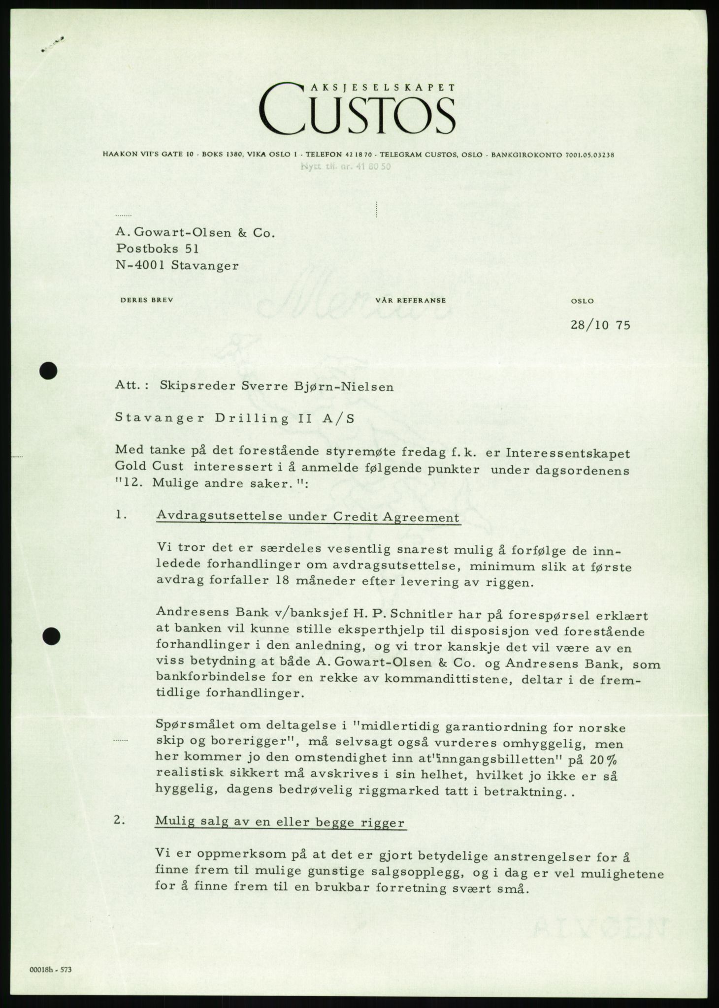 Pa 1503 - Stavanger Drilling AS, AV/SAST-A-101906/A/Ab/Abc/L0006: Styrekorrespondanse Stavanger Drilling II A/S, 1974-1977, p. 390