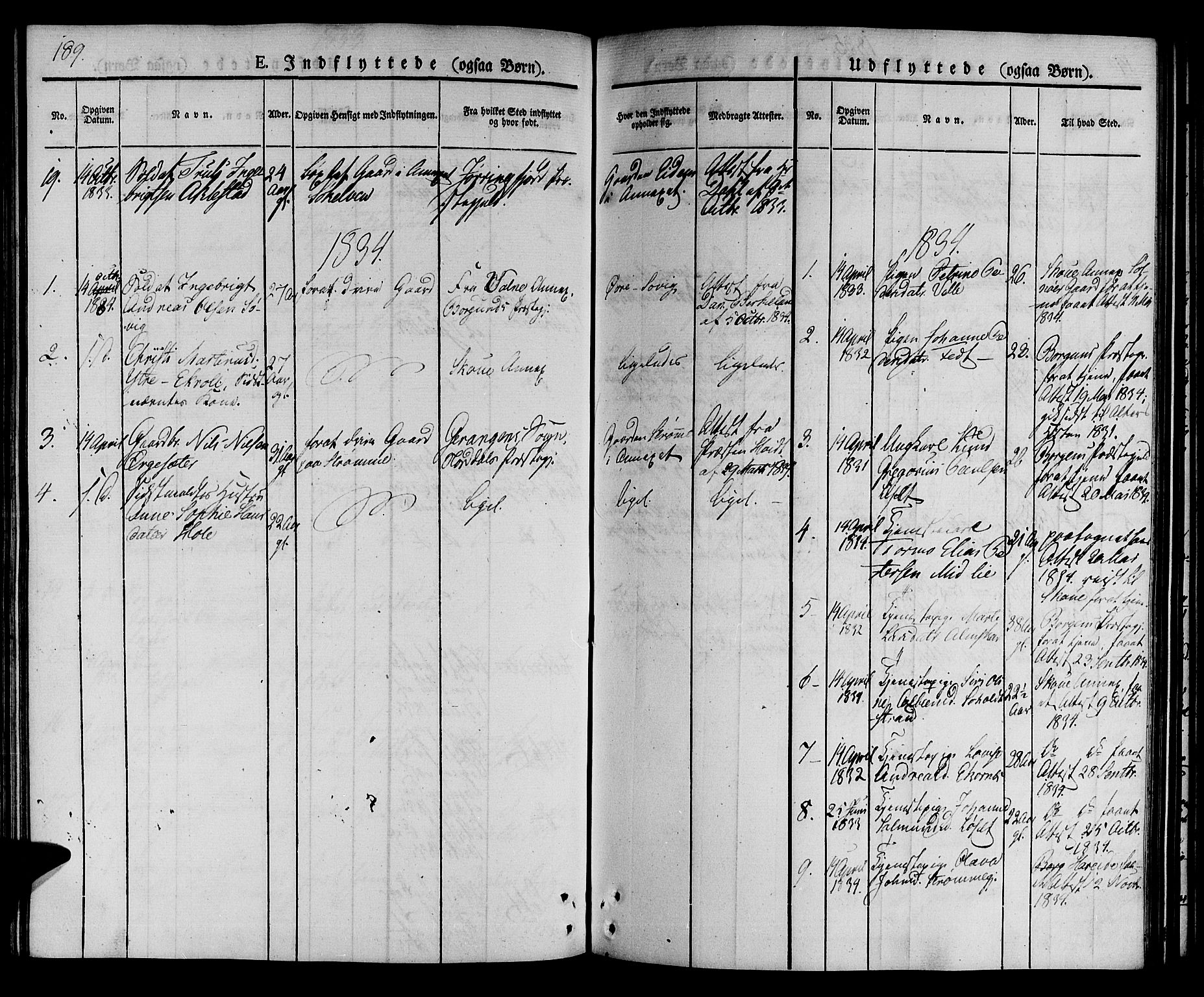 Ministerialprotokoller, klokkerbøker og fødselsregistre - Møre og Romsdal, SAT/A-1454/522/L0311: Parish register (official) no. 522A06, 1832-1842, p. 189