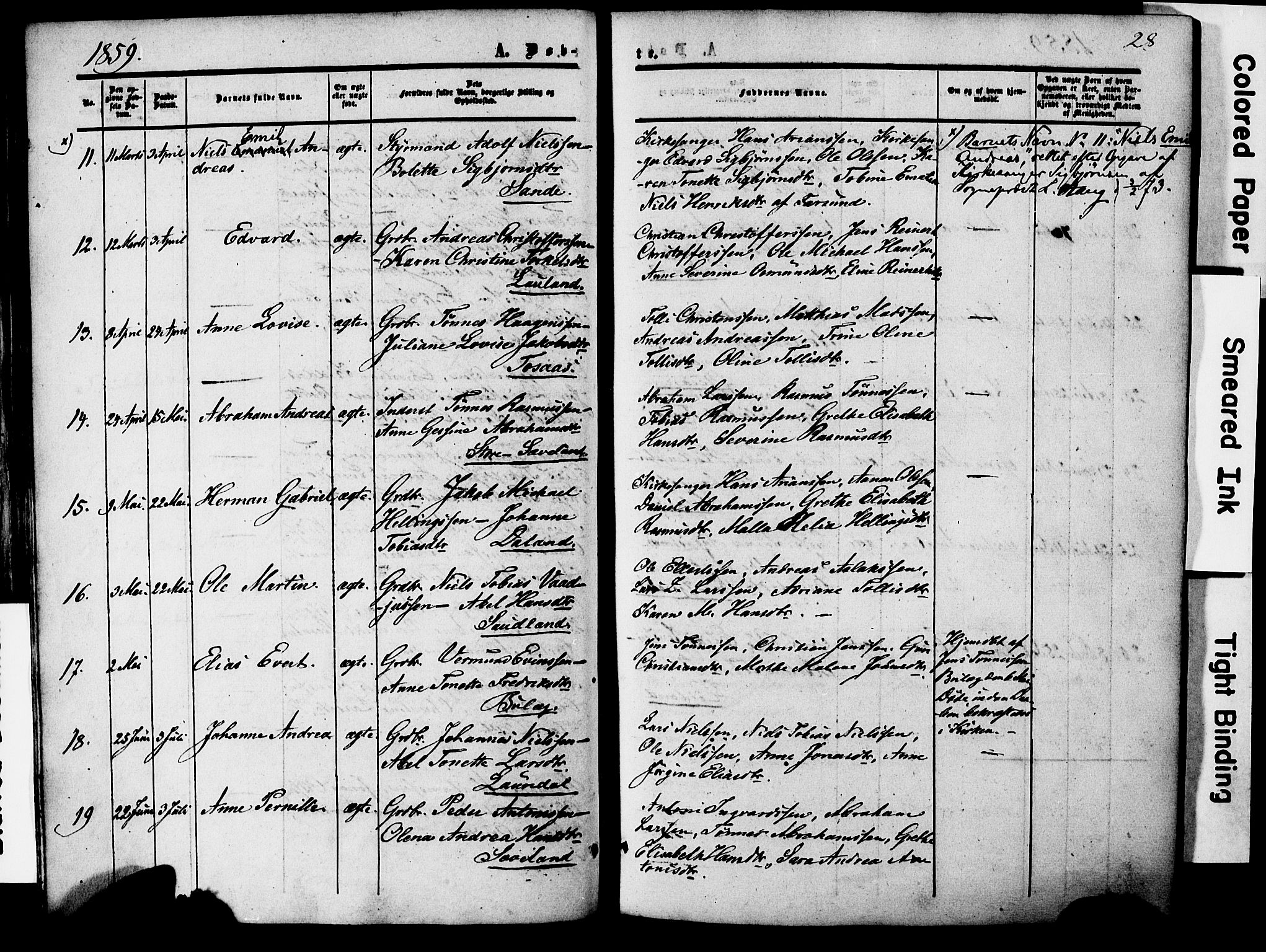 Herad sokneprestkontor, AV/SAK-1111-0018/F/Fa/Faa/L0005: Parish register (official) no. A 5, 1853-1886, p. 28