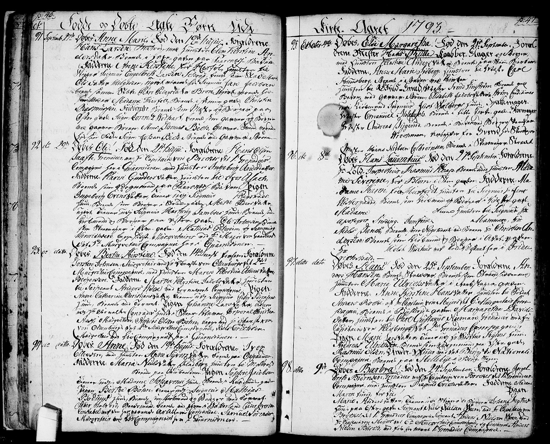 Halden prestekontor Kirkebøker, SAO/A-10909/F/Fa/L0002: Parish register (official) no. I 2, 1792-1812, p. 46-47