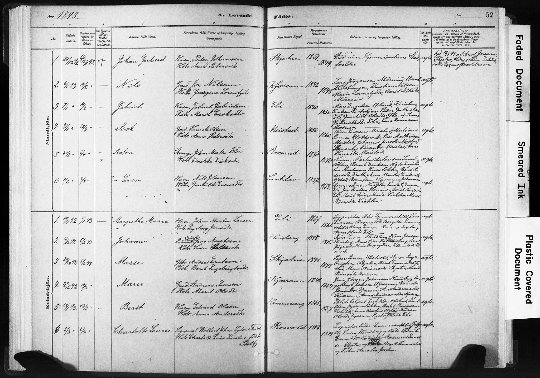 Ministerialprotokoller, klokkerbøker og fødselsregistre - Sør-Trøndelag, AV/SAT-A-1456/665/L0773: Parish register (official) no. 665A08, 1879-1905, p. 52