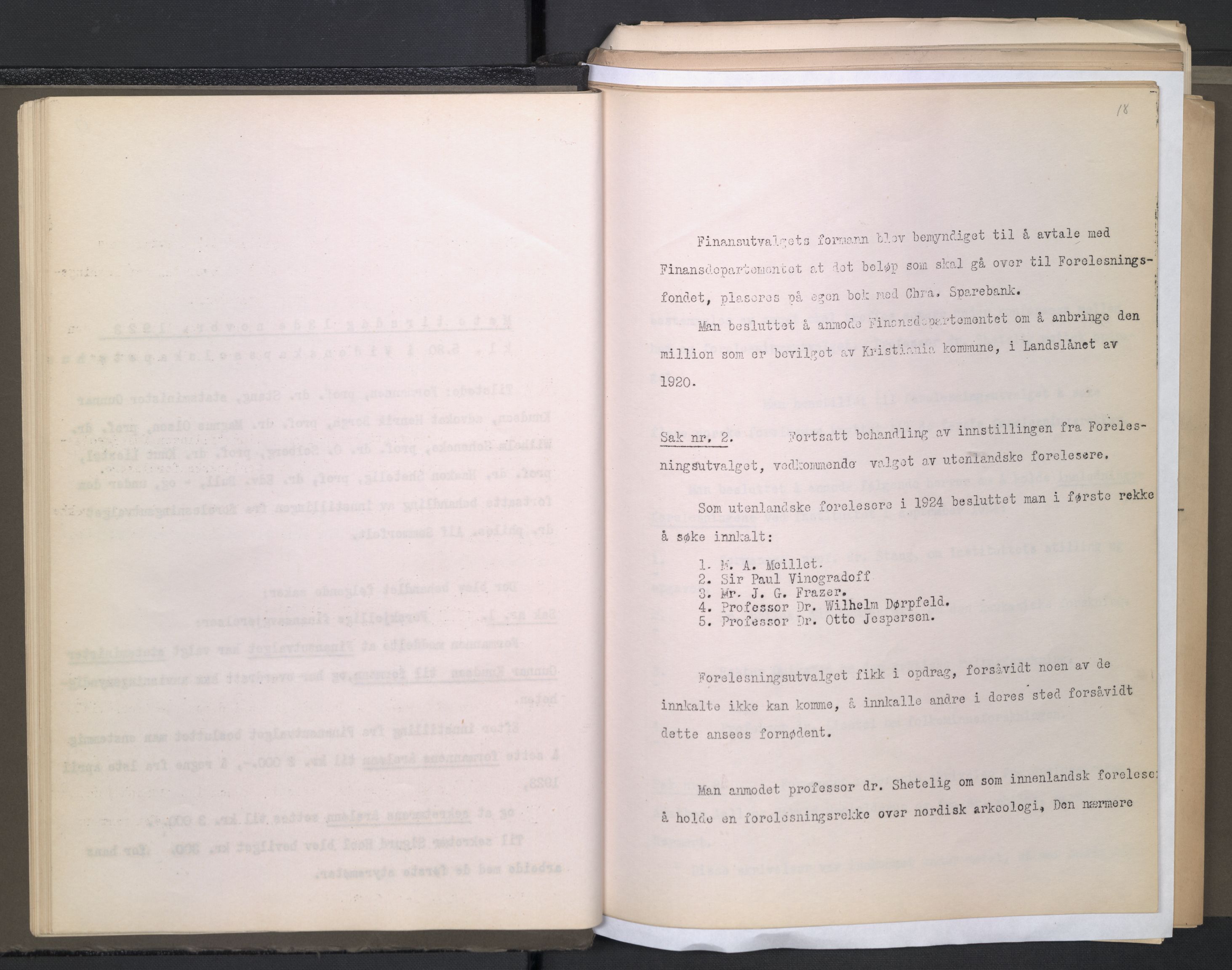 Instituttet for sammenlignende kulturforskning, AV/RA-PA-0424/A/L0005: Styreprotokoll, 1923-1930, p. 18