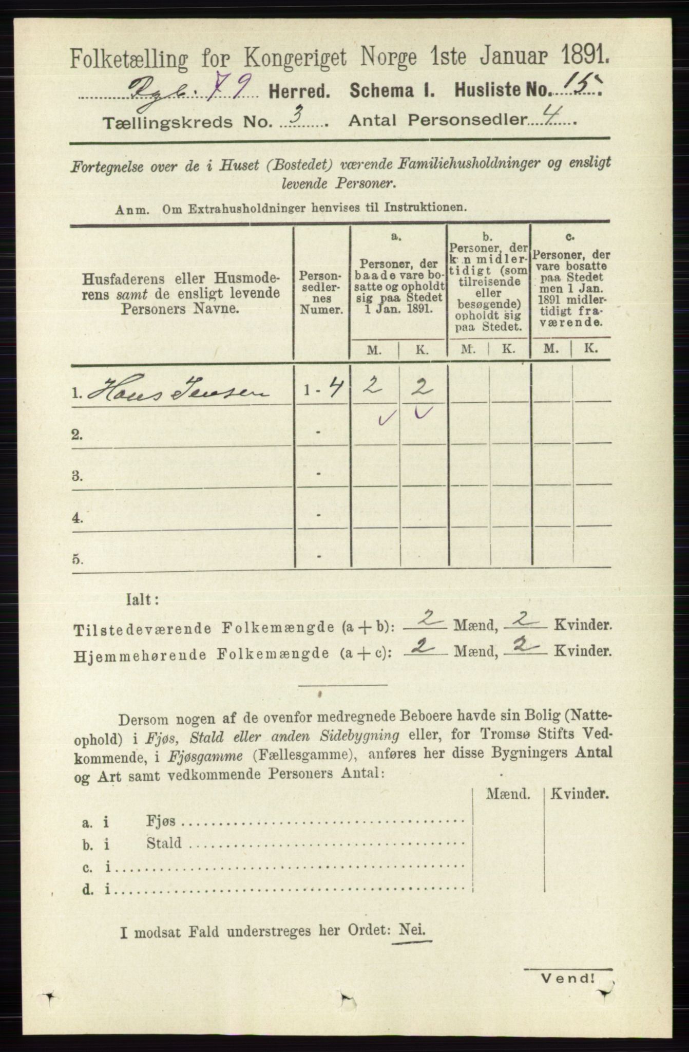 RA, 1891 census for 0520 Ringebu, 1891, p. 641