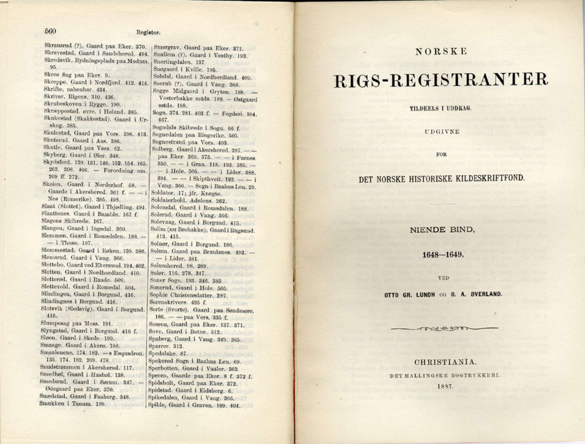 Publikasjoner utgitt av Det Norske Historiske Kildeskriftfond, PUBL/-/-/-: Norske Rigs-Registranter, bind 9, 1648-1649, p. 560