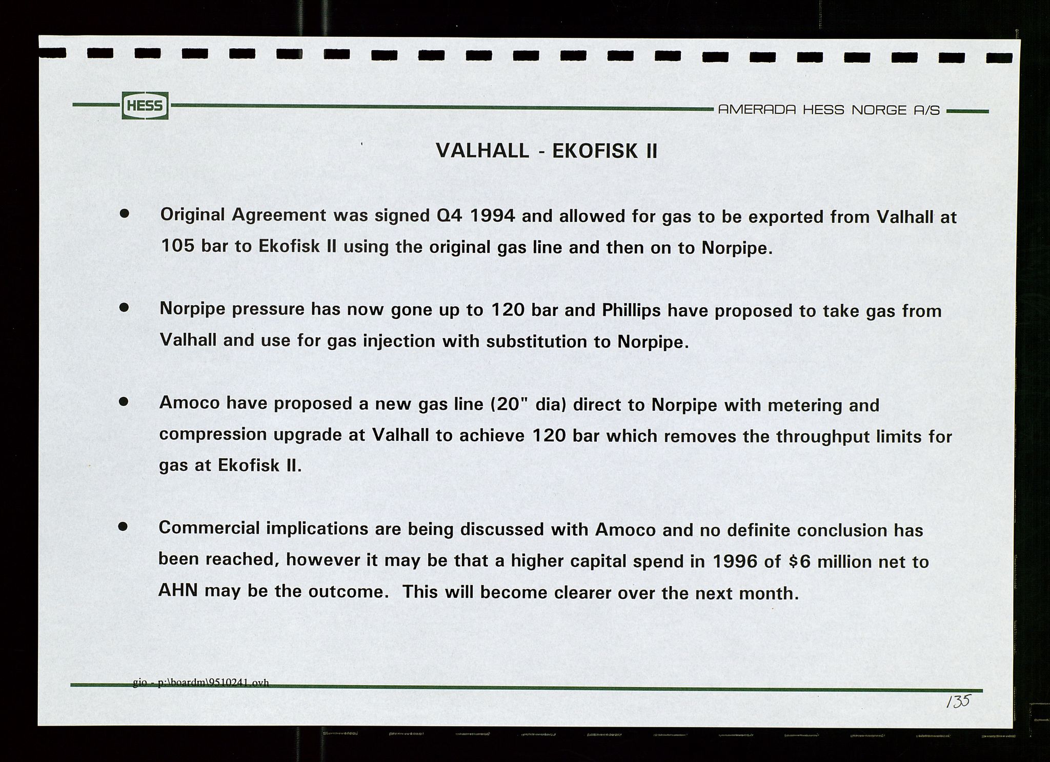 Pa 1766 - Hess Norge AS, AV/SAST-A-102451/A/Aa/L0001: Referater og sakspapirer, 1995-1997, p. 220