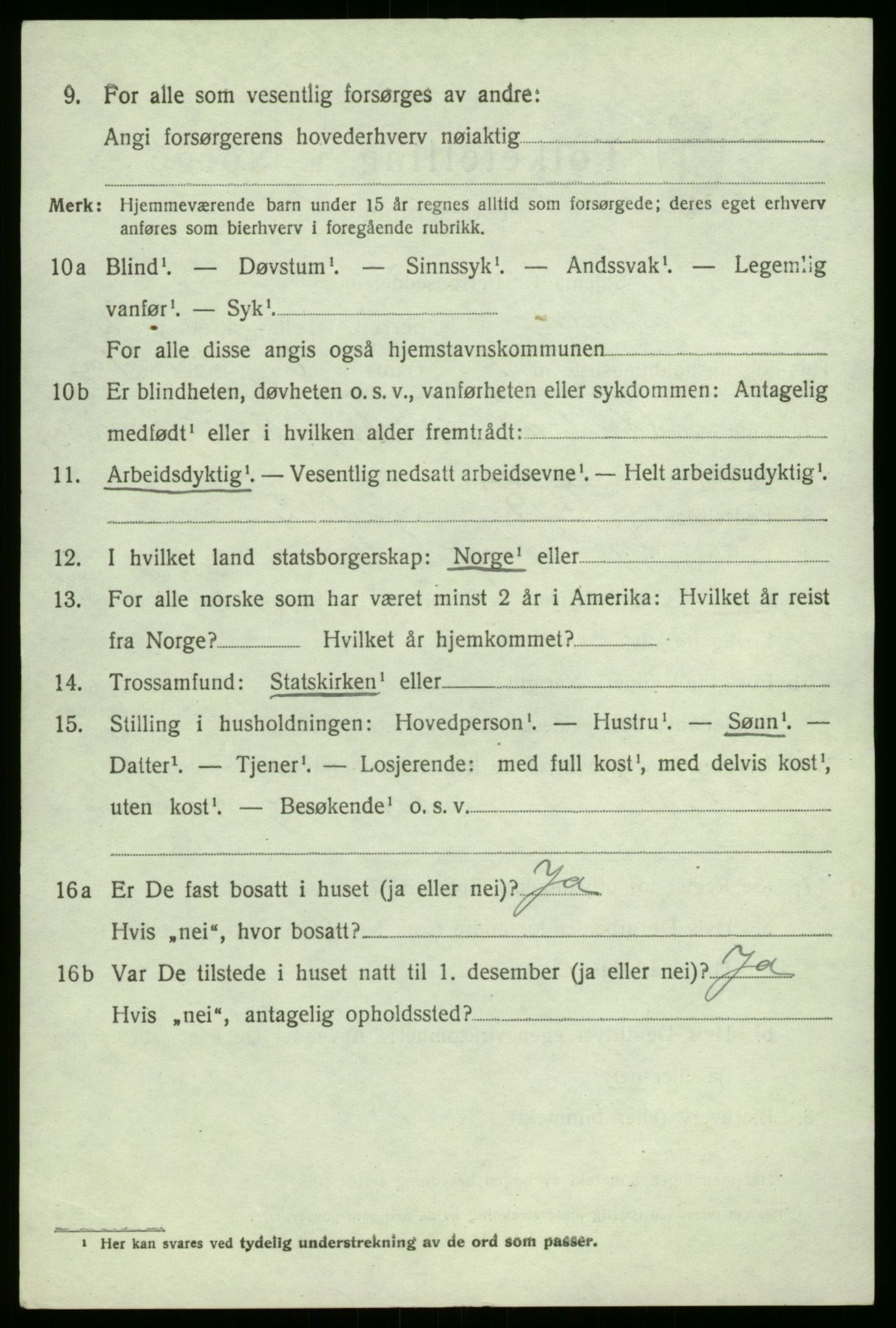 SAB, 1920 census for Solund, 1920, p. 1123