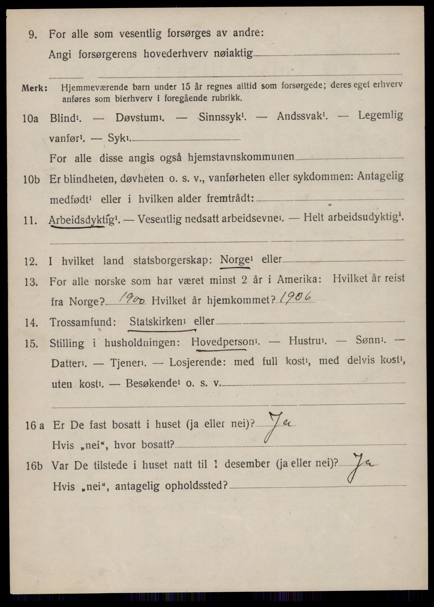 SAT, 1920 census for Vestnes, 1920, p. 1868