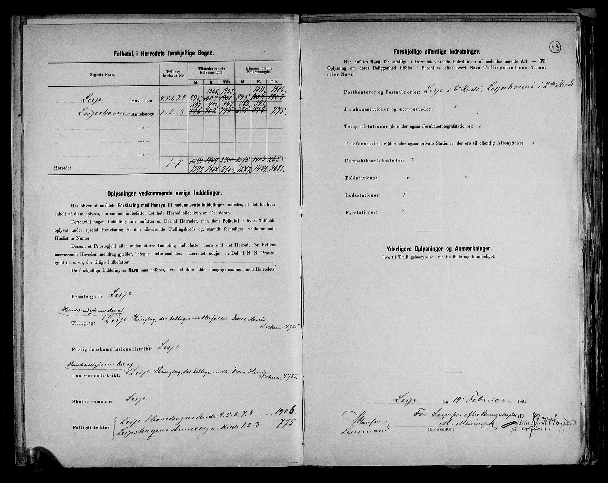 RA, 1891 census for 0512 Lesja, 1891, p. 3