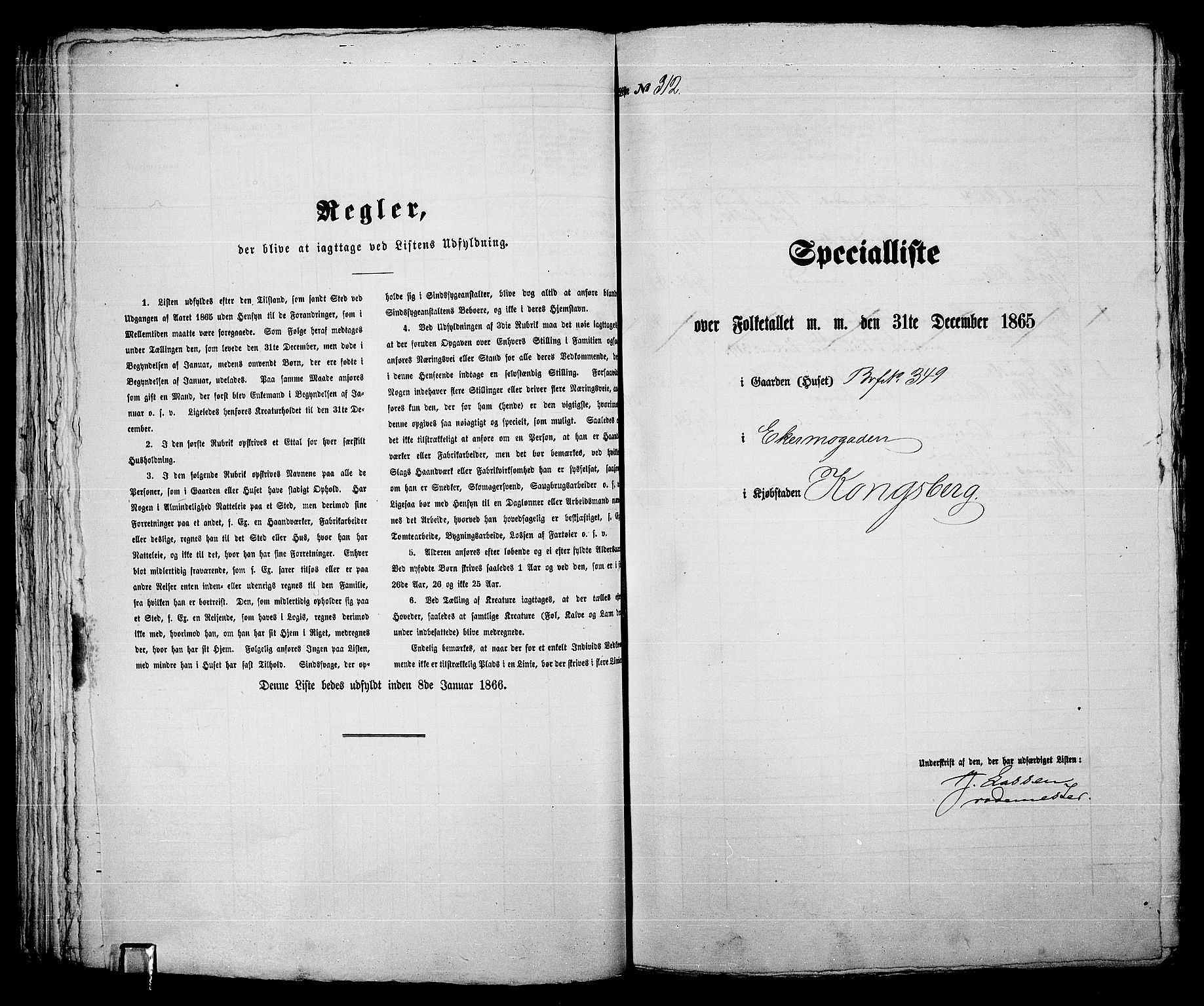 RA, 1865 census for Kongsberg/Kongsberg, 1865, p. 643