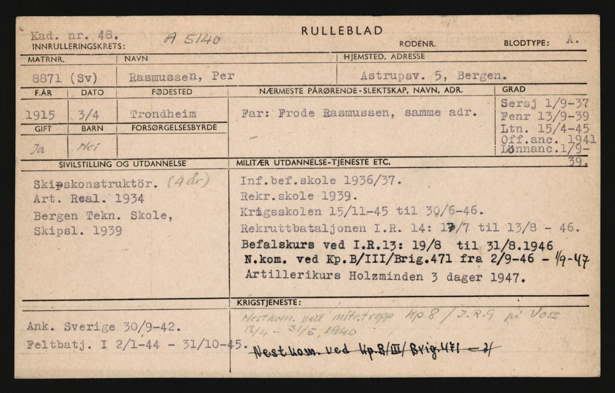 Forsvaret, Sør-Hålogaland landforsvar, AV/RA-RAFA-2552/P/Pa/L0302: Personellmapper for slettet personell, yrkesbefal og vernepliktig befal, født 1913-1916, 1932-1976, p. 362