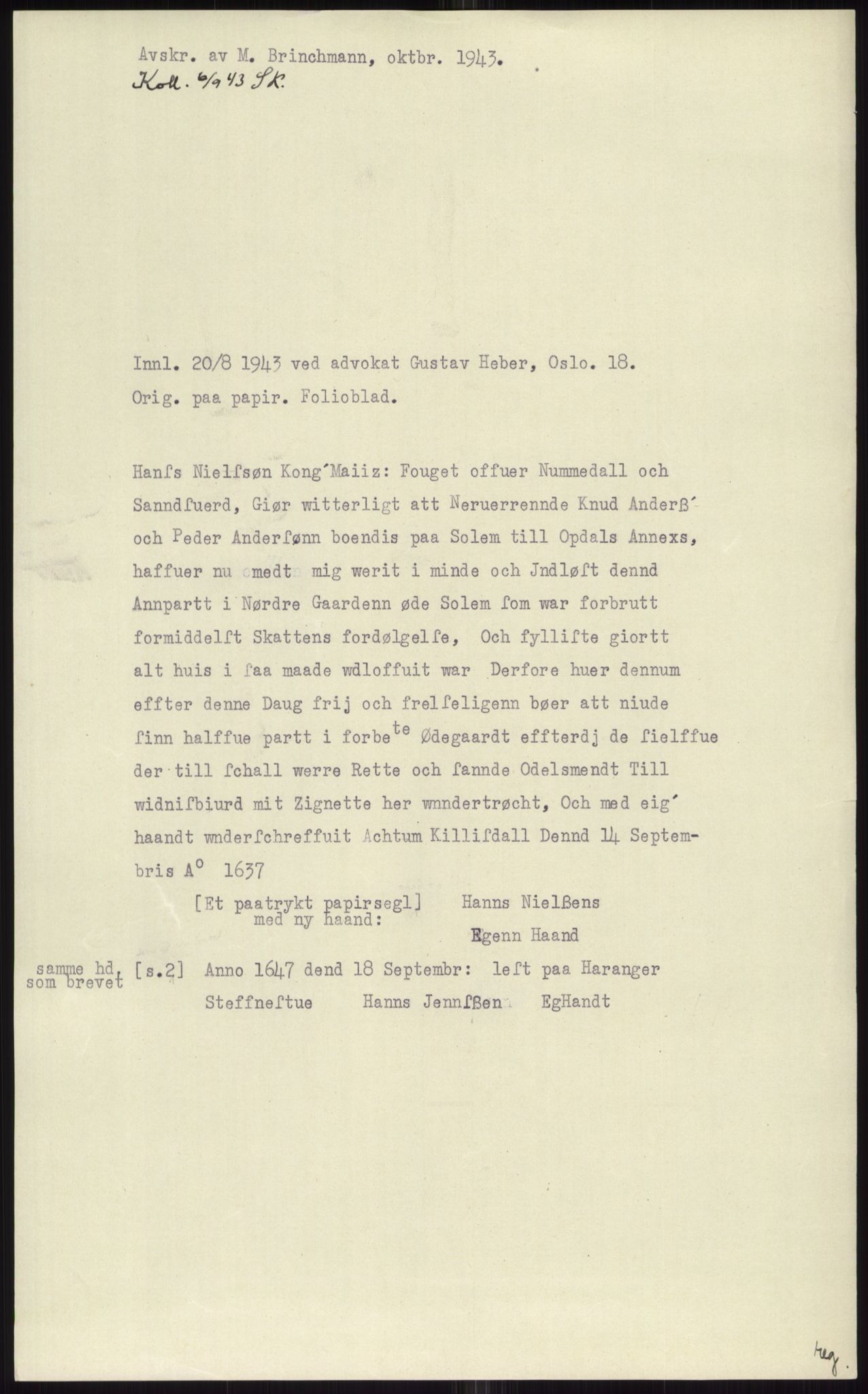 Samlinger til kildeutgivelse, Diplomavskriftsamlingen, AV/RA-EA-4053/H/Ha, p. 1955