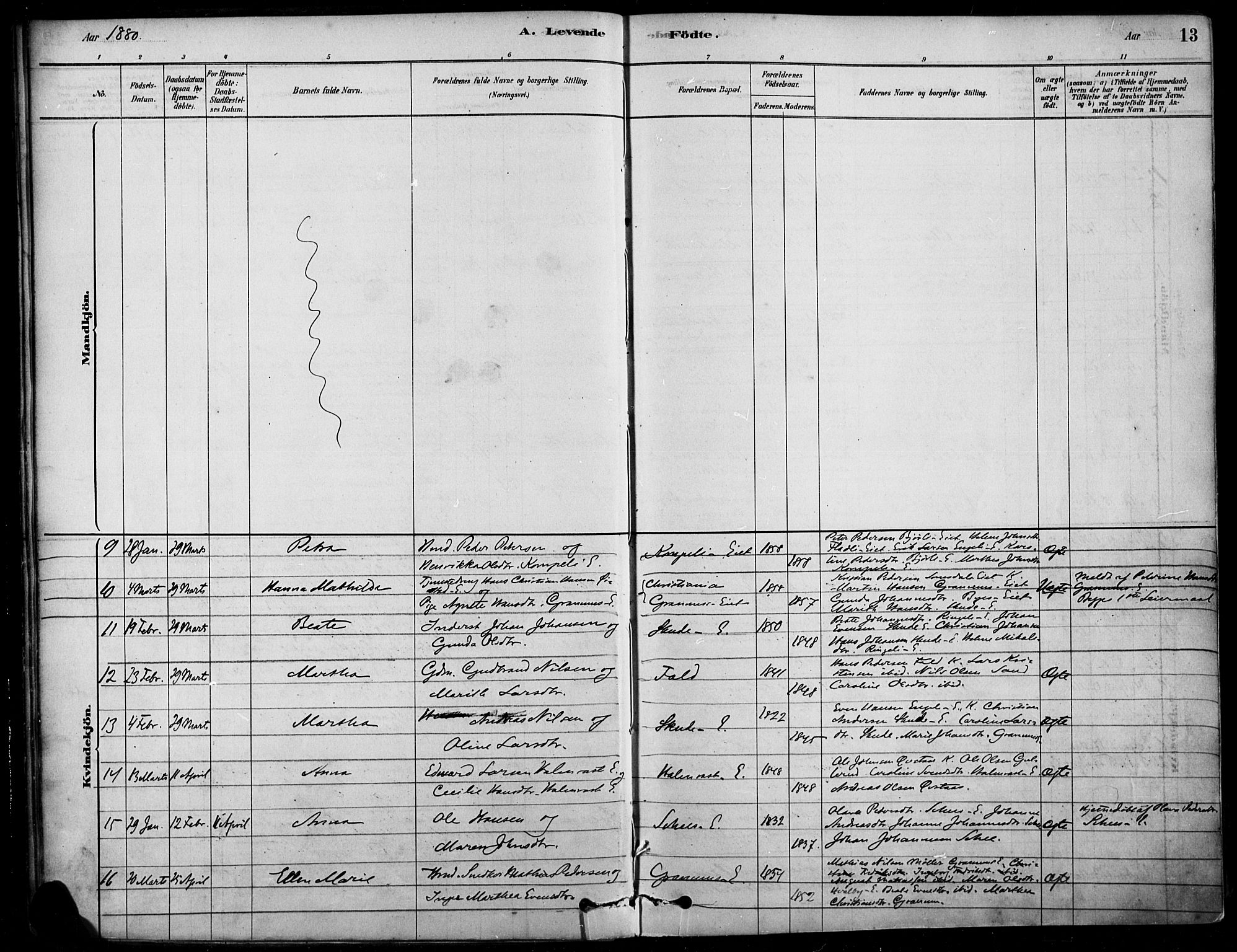 Søndre Land prestekontor, AV/SAH-PREST-122/K/L0003: Parish register (official) no. 3, 1878-1894, p. 13