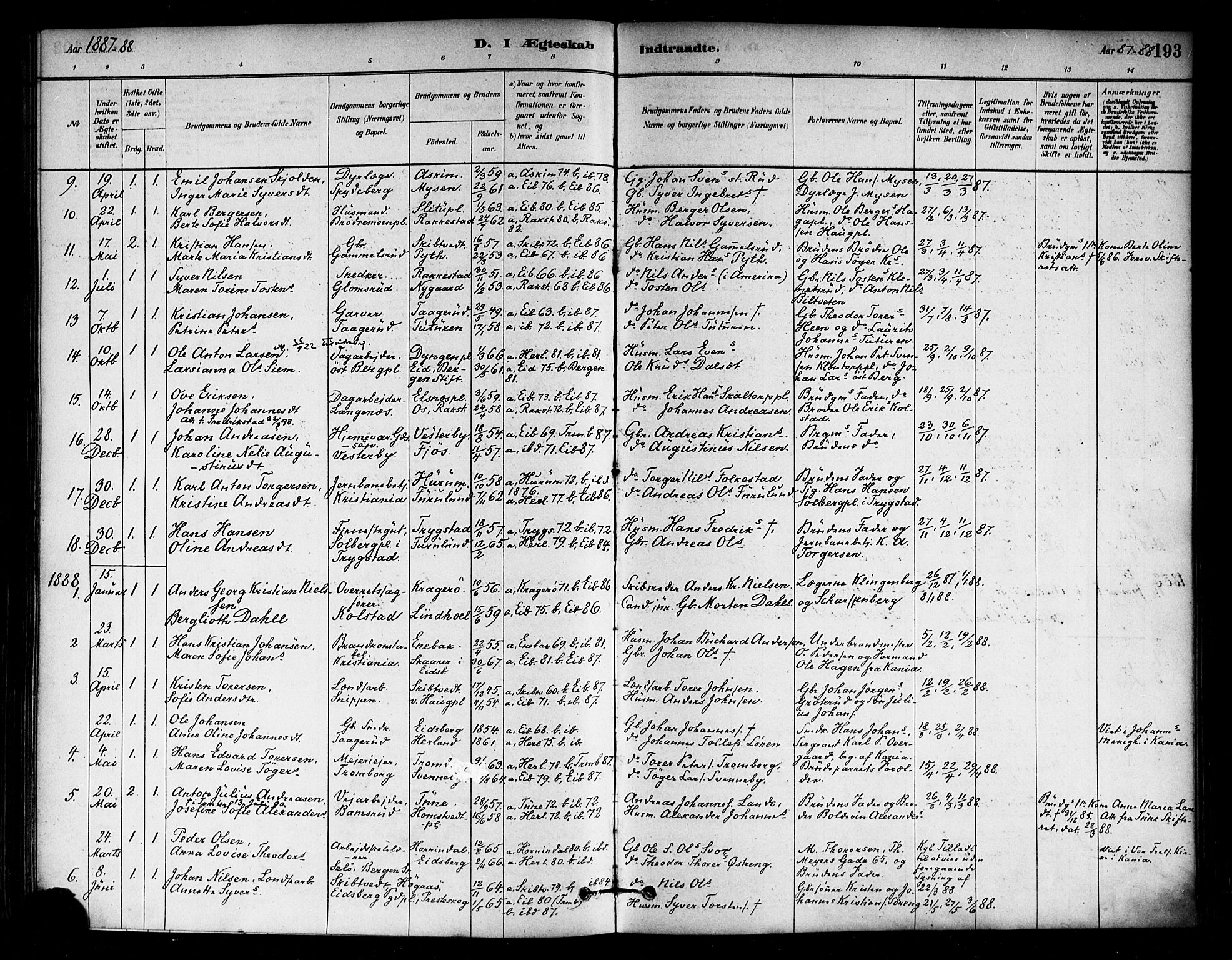 Eidsberg prestekontor Kirkebøker, SAO/A-10905/F/Fa/L0012: Parish register (official) no. I 12, 1879-1901, p. 193