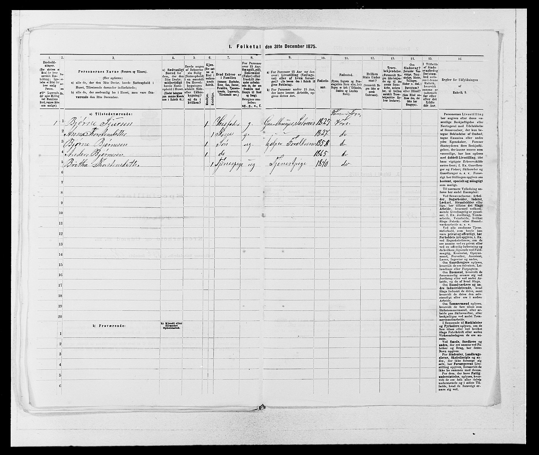 SAB, 1875 census for 1235P Voss, 1875, p. 1396