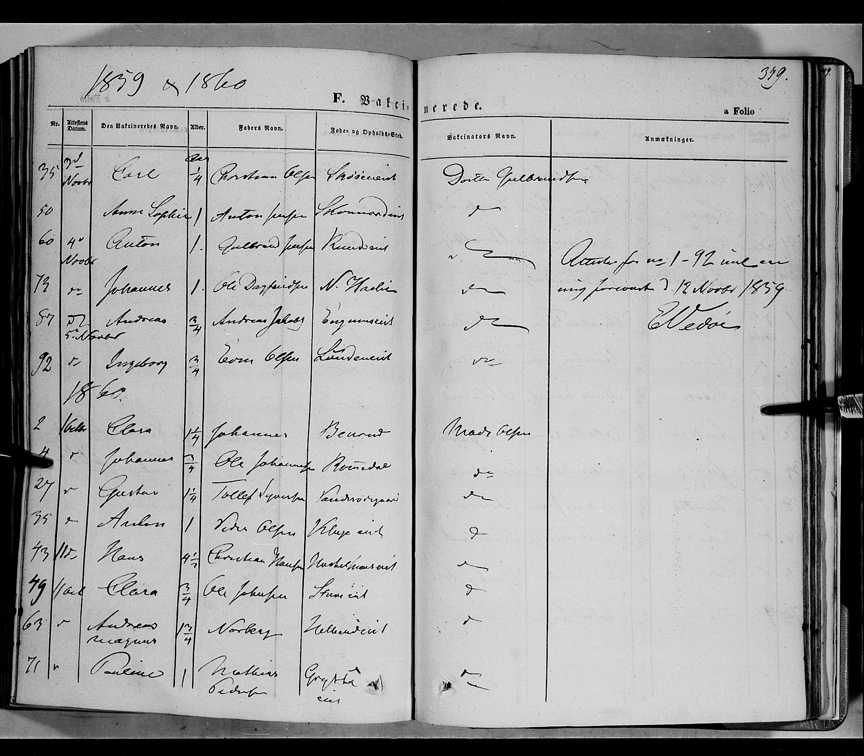 Biri prestekontor, SAH/PREST-096/H/Ha/Haa/L0005: Parish register (official) no. 5, 1843-1854, p. 349