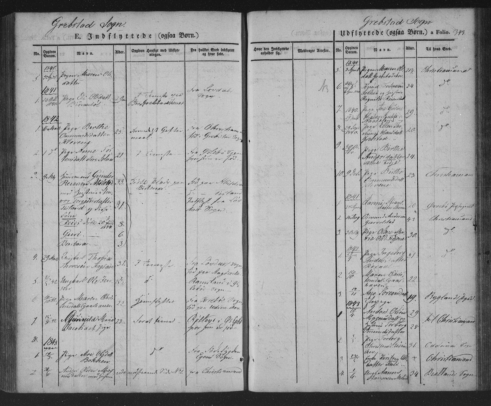 Søgne sokneprestkontor, AV/SAK-1111-0037/F/Fa/Fab/L0009: Parish register (official) no. A 9, 1838-1853, p. 343