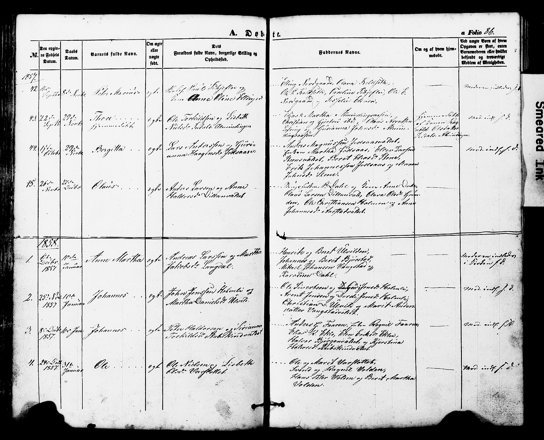 Ministerialprotokoller, klokkerbøker og fødselsregistre - Nord-Trøndelag, SAT/A-1458/724/L0268: Parish register (copy) no. 724C04, 1846-1878, p. 86