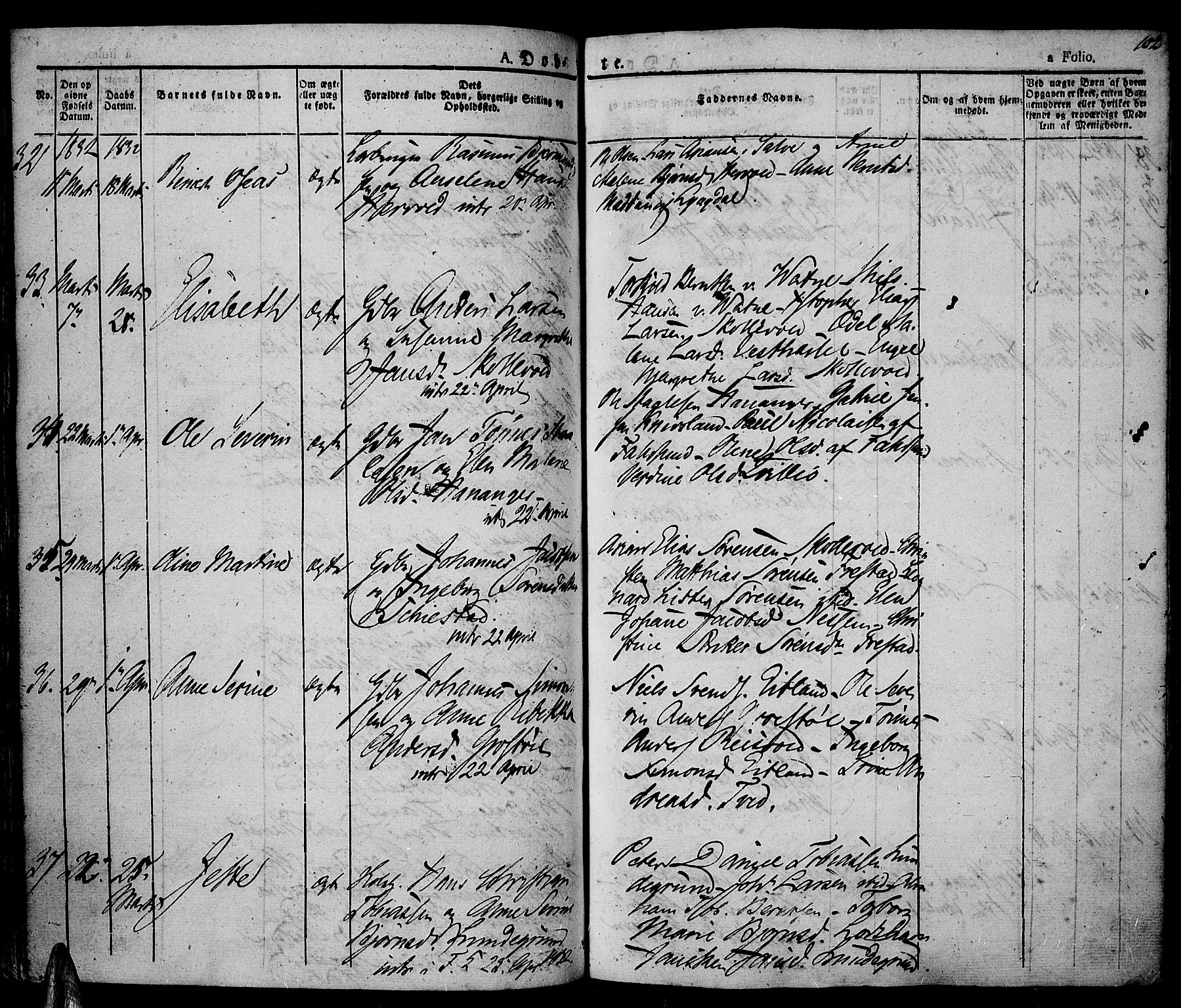 Lista sokneprestkontor, AV/SAK-1111-0027/F/Fa/L0008: Parish register (official) no. A 8, 1823-1835, p. 102