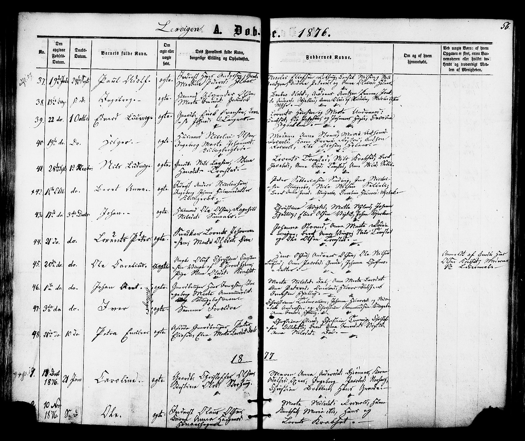 Ministerialprotokoller, klokkerbøker og fødselsregistre - Nord-Trøndelag, AV/SAT-A-1458/701/L0009: Parish register (official) no. 701A09 /1, 1864-1882, p. 56