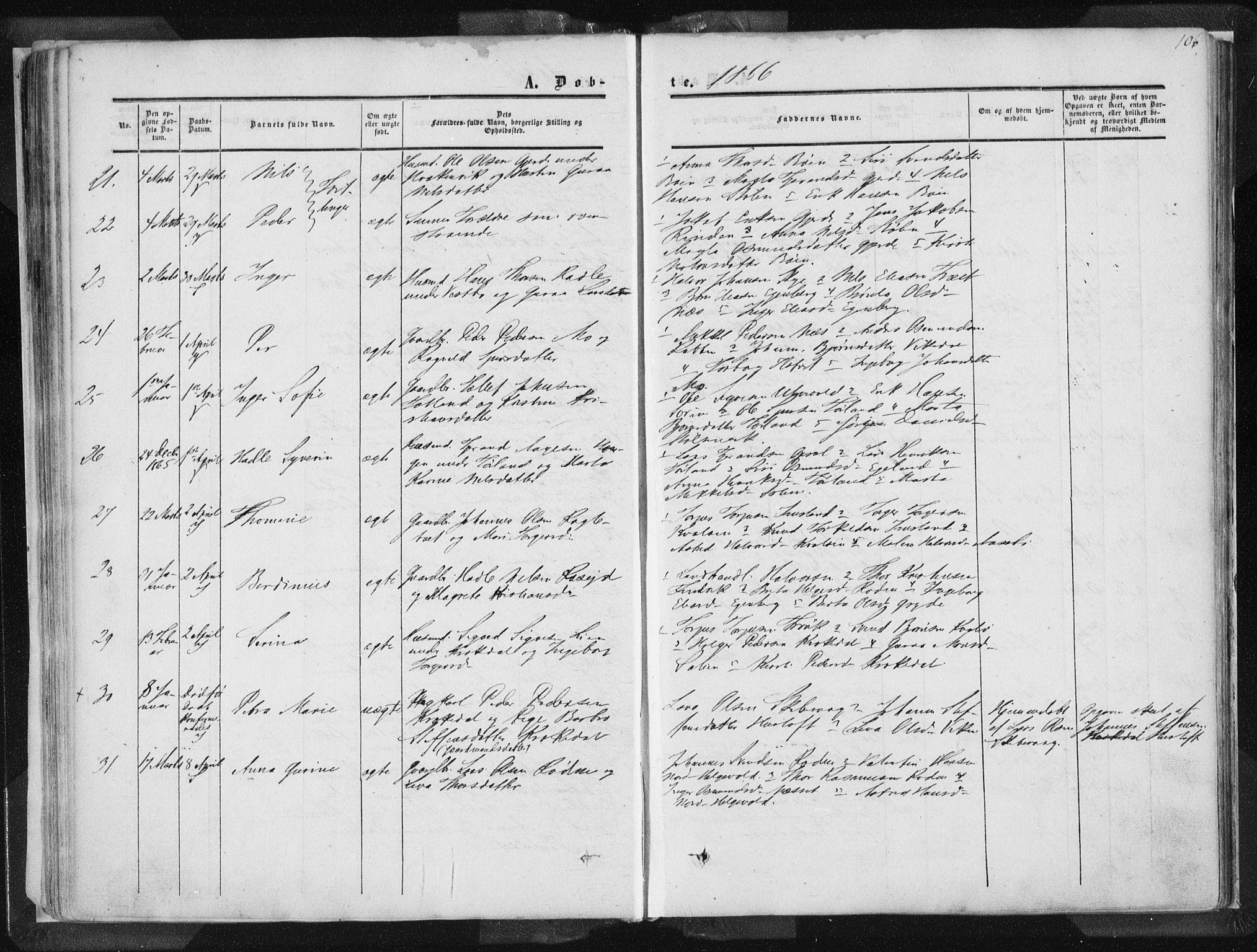 Vikedal sokneprestkontor, AV/SAST-A-101840/01/IV: Parish register (official) no. A 6.1, 1851-1867, p. 106