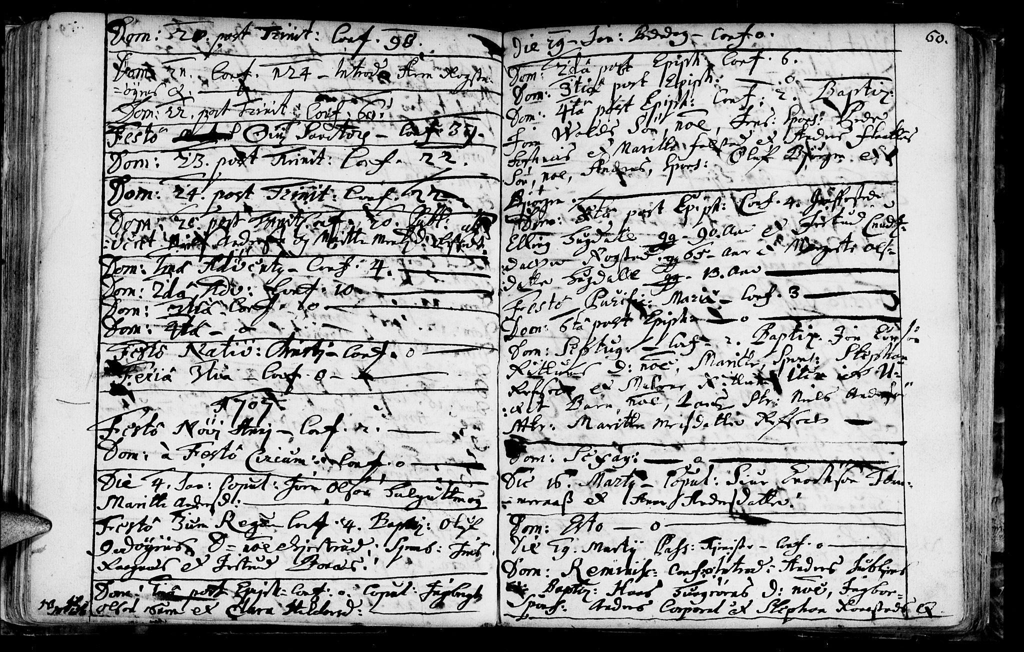 Ministerialprotokoller, klokkerbøker og fødselsregistre - Sør-Trøndelag, SAT/A-1456/687/L0990: Parish register (official) no. 687A01, 1690-1746, p. 60