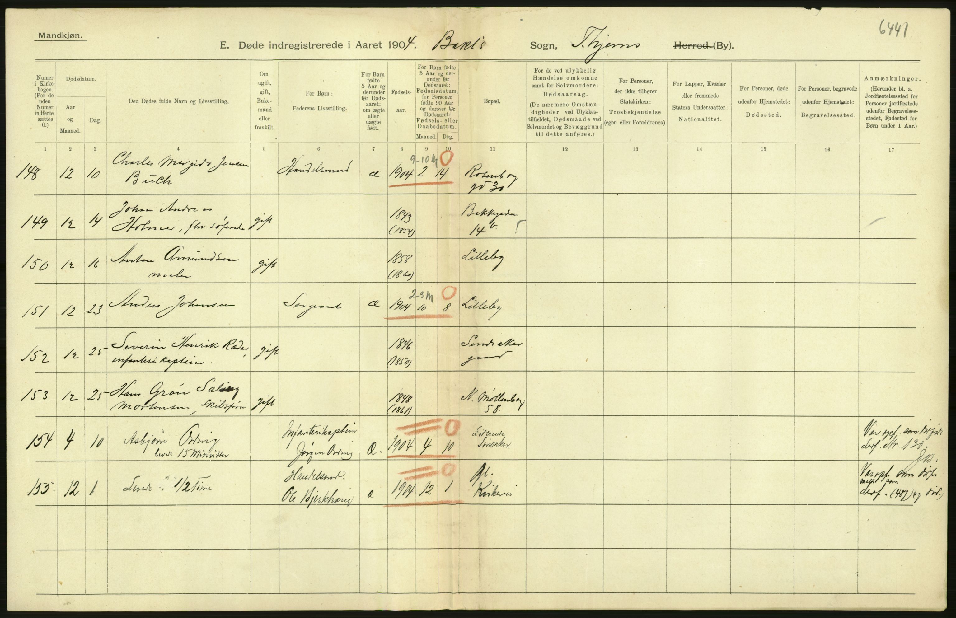 Statistisk sentralbyrå, Sosiodemografiske emner, Befolkning, AV/RA-S-2228/D/Df/Dfa/Dfab/L0018: Trondhjem: Fødte, gifte, døde., 1904, p. 6