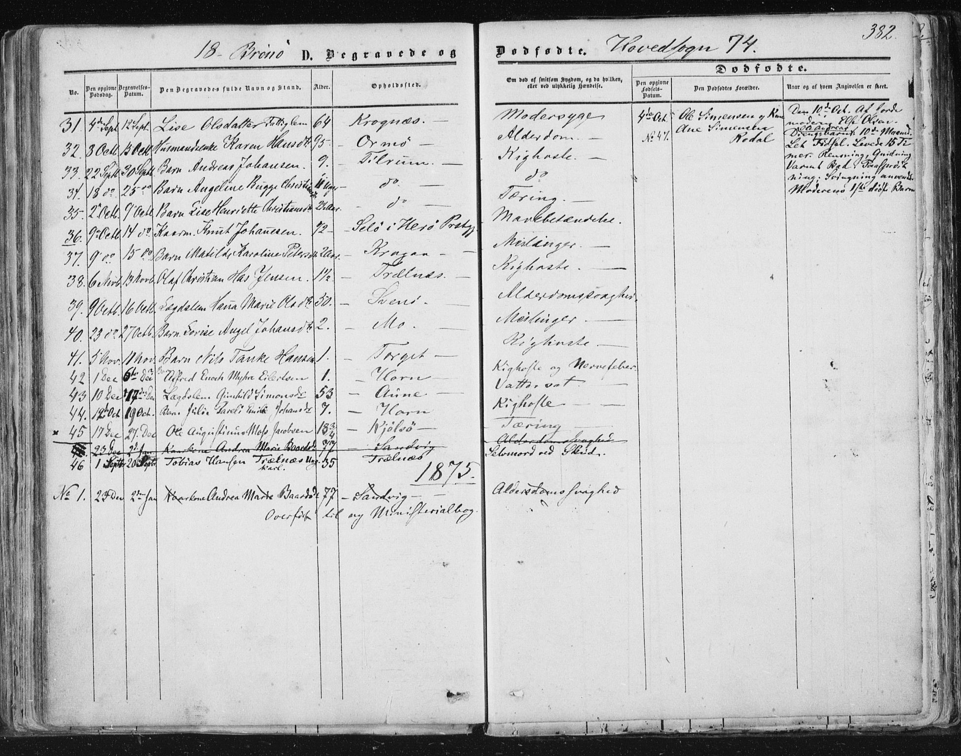 Ministerialprotokoller, klokkerbøker og fødselsregistre - Nordland, AV/SAT-A-1459/813/L0198: Parish register (official) no. 813A08, 1834-1874, p. 382