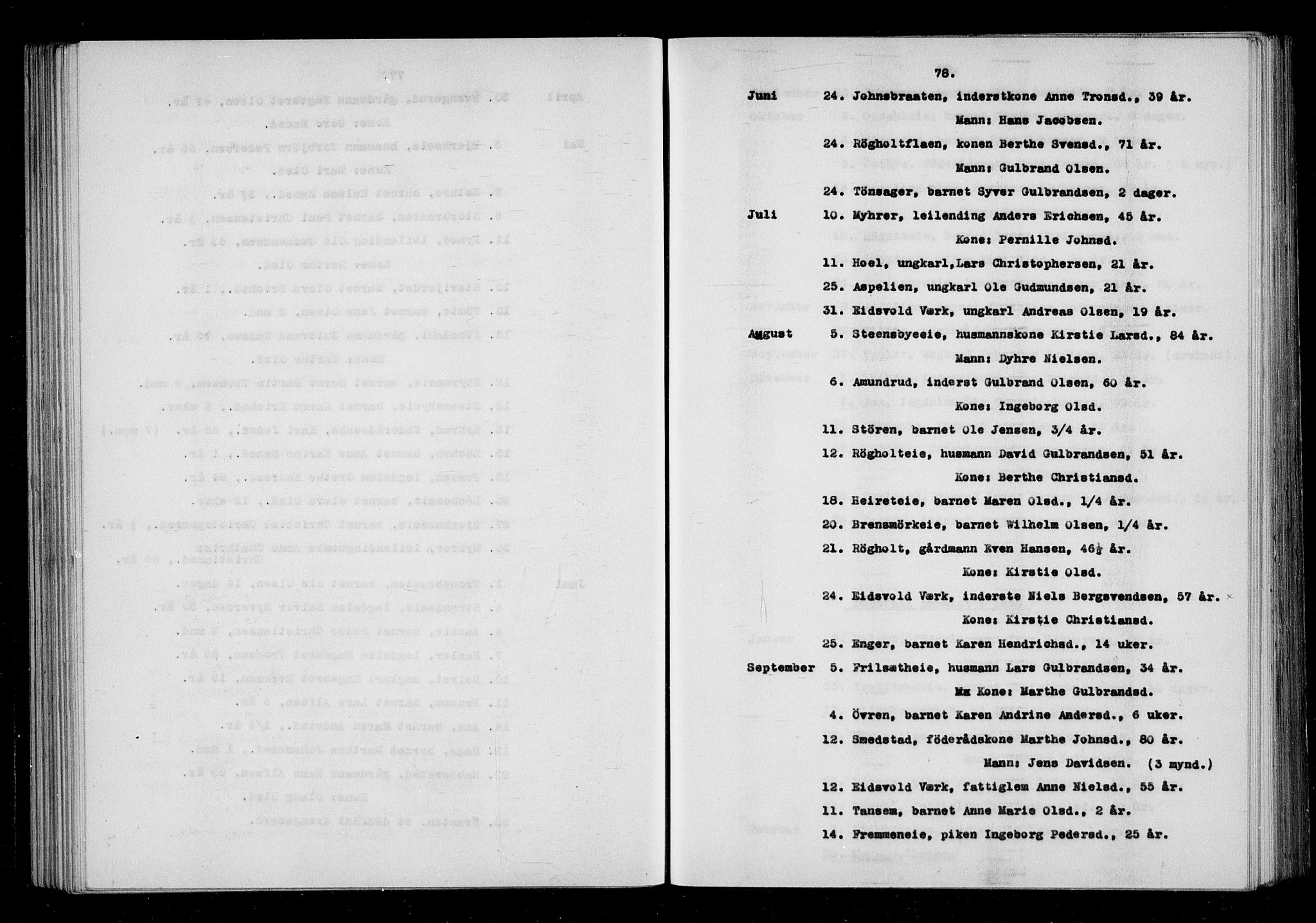 Eidsvoll tingrett, AV/SAO-A-10371/H/Ha/Haa/L0001: Dødsmeldingsprotokoll - Eidsvoll lensmannsdistrikt, 1815-1865, p. 78