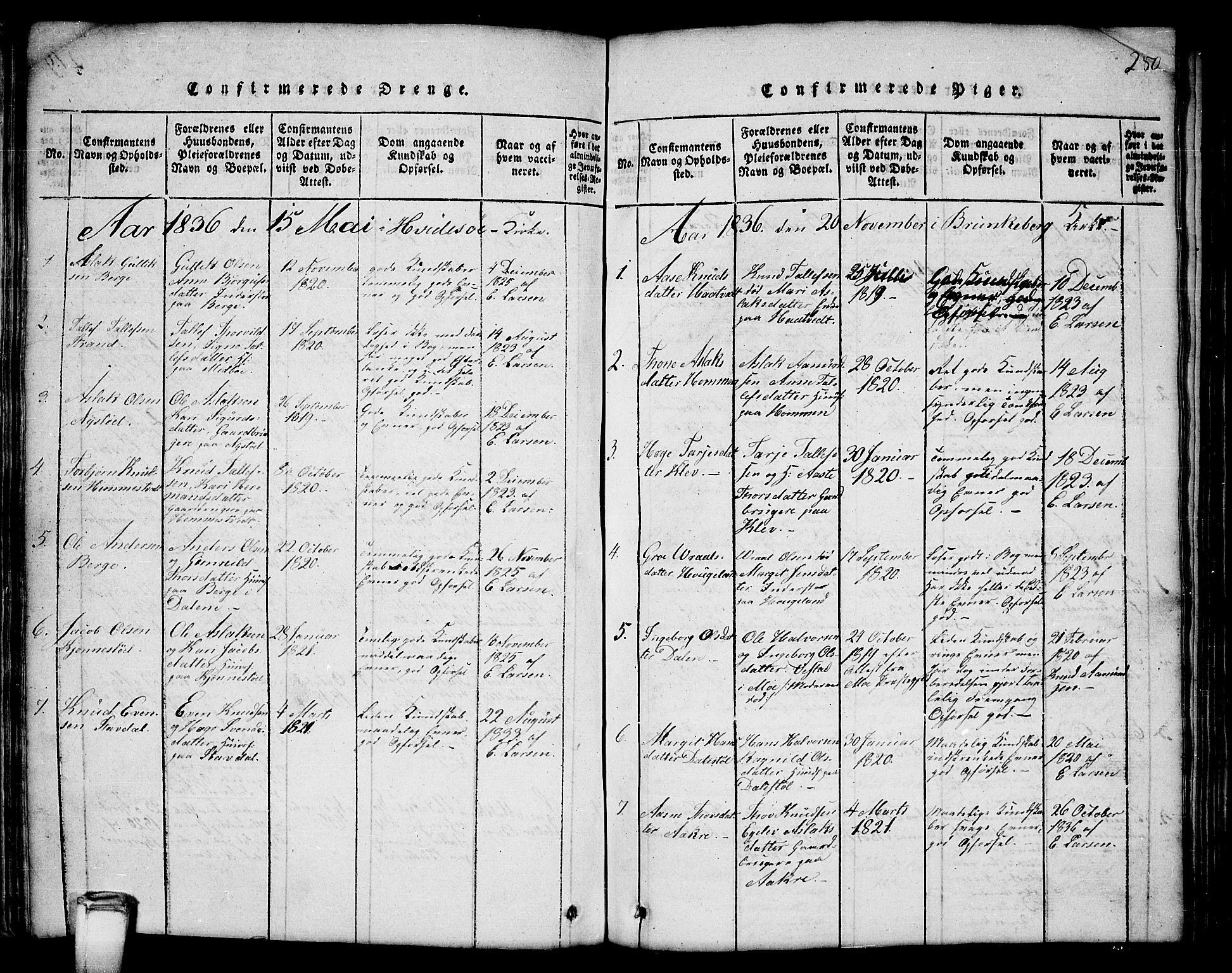 Kviteseid kirkebøker, AV/SAKO-A-276/G/Gb/L0001: Parish register (copy) no. II 1, 1815-1842, p. 280