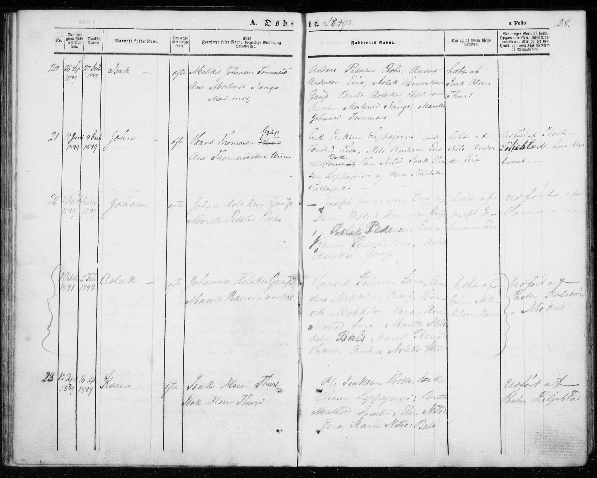 Kautokeino sokneprestembete, AV/SATØ-S-1340/H/Ha/L0002.kirke: Parish register (official) no. 2, 1843-1861, p. 28