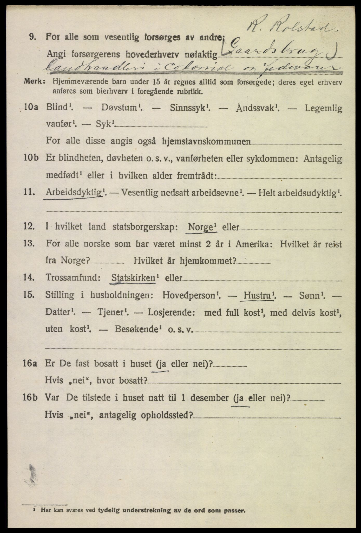 SAH, 1920 census for Sør-Fron, 1920, p. 1920