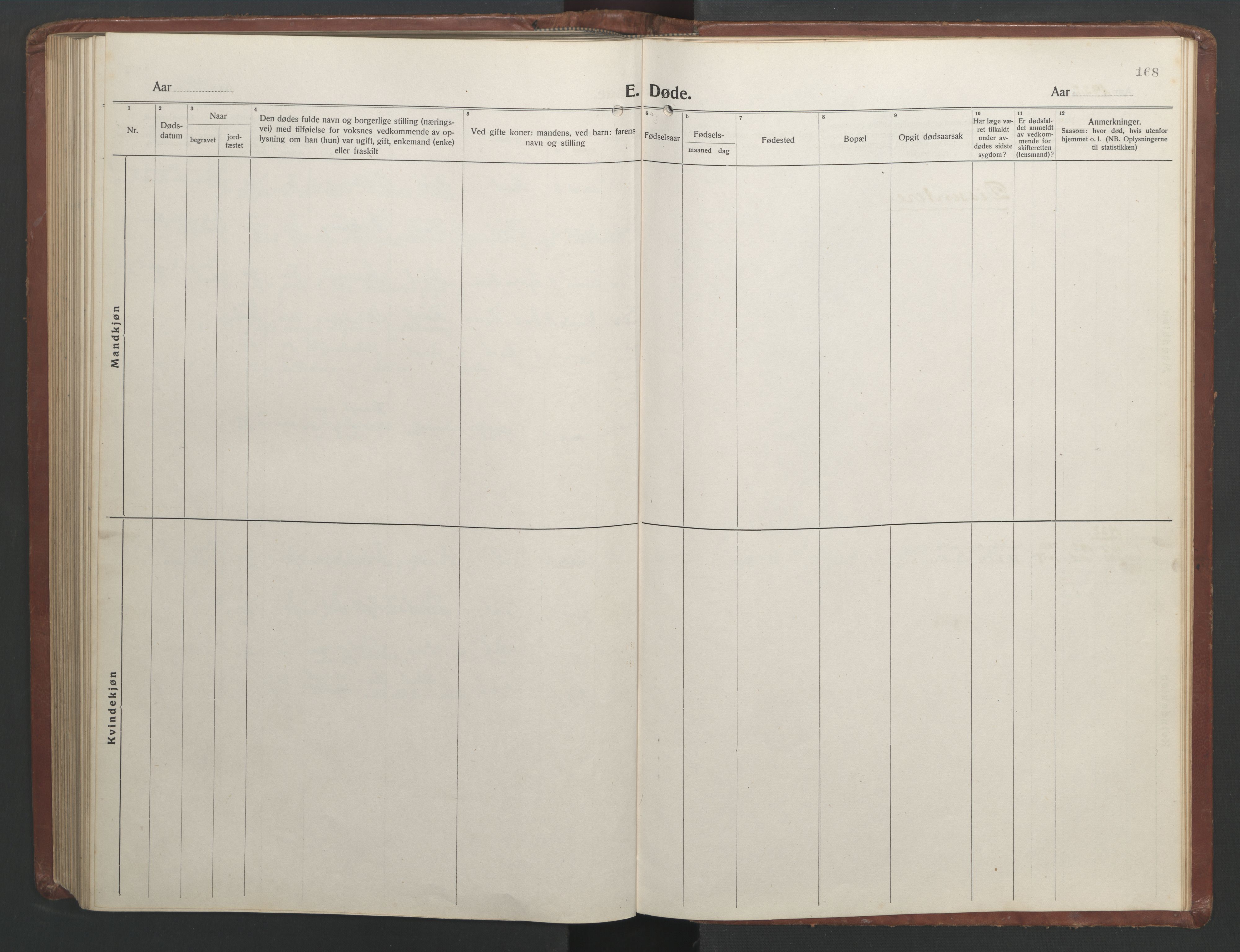 Ministerialprotokoller, klokkerbøker og fødselsregistre - Nordland, AV/SAT-A-1459/808/L0132: Parish register (copy) no. 808C03, 1920-1946, p. 168