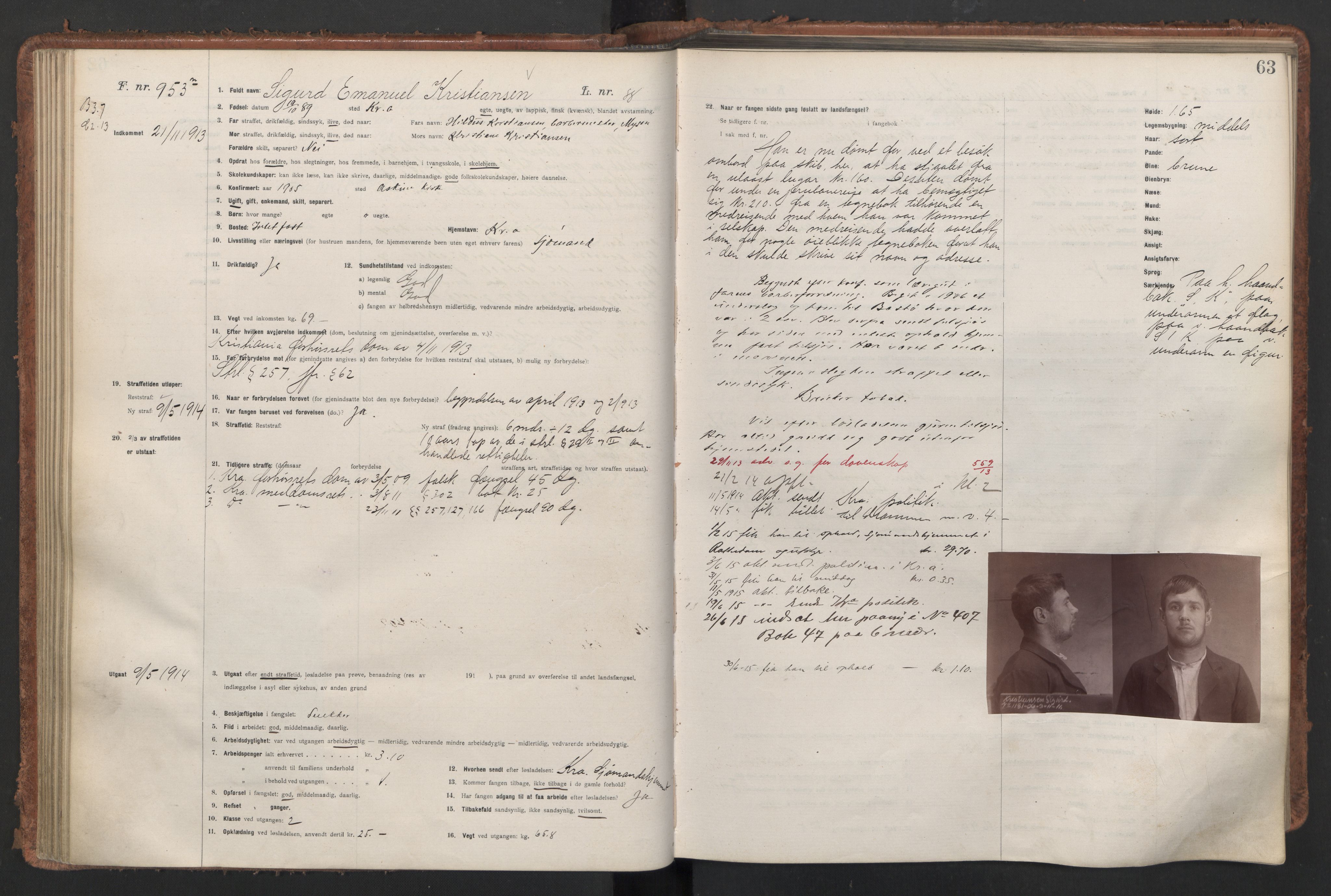 Botsfengslet, AV/RA-S-1539/D/Db/Dbb/L0046: 891n - 227o, 1913-1914, p. 63