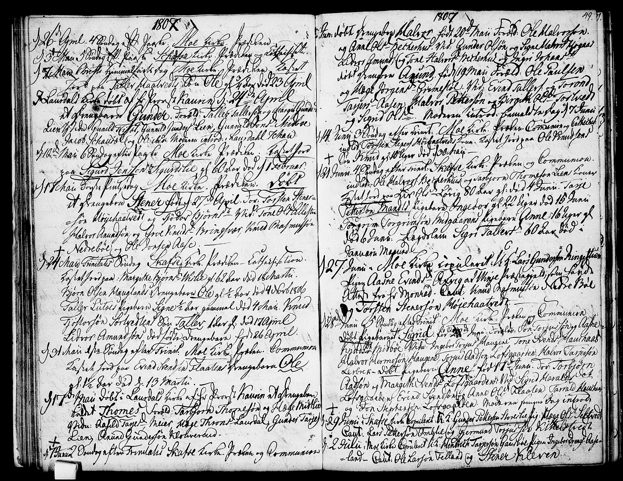 Mo kirkebøker, AV/SAKO-A-286/F/Fa/L0003: Parish register (official) no. I 3, 1800-1814, p. 49