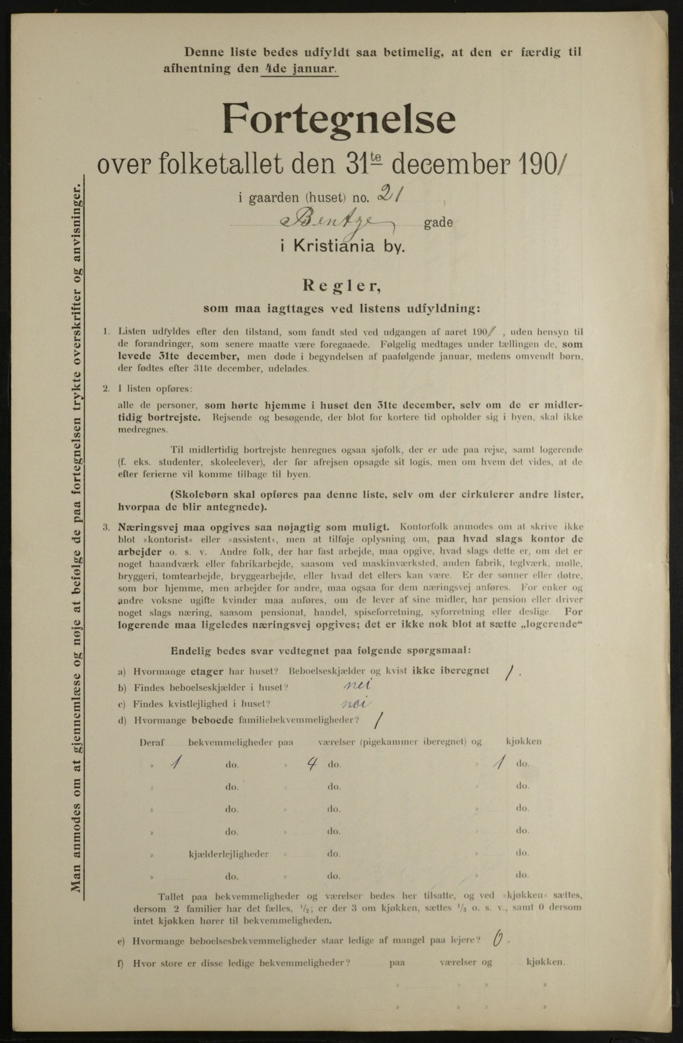 OBA, Municipal Census 1901 for Kristiania, 1901, p. 700