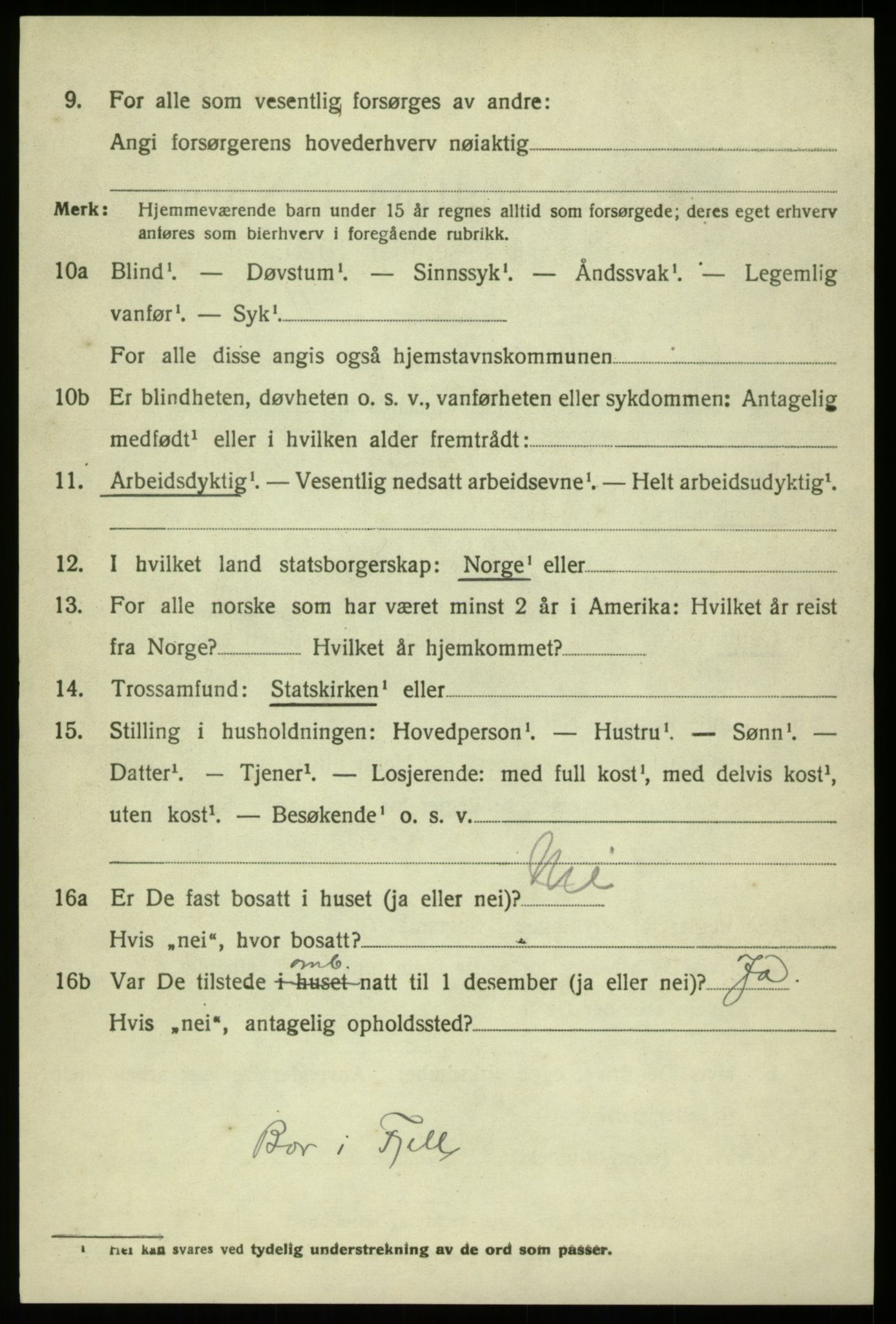 SAB, 1920 census for Hosanger, 1920, p. 2328