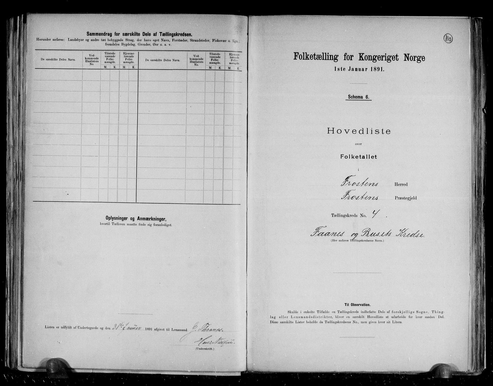 RA, 1891 census for 1717 Frosta, 1891, p. 17