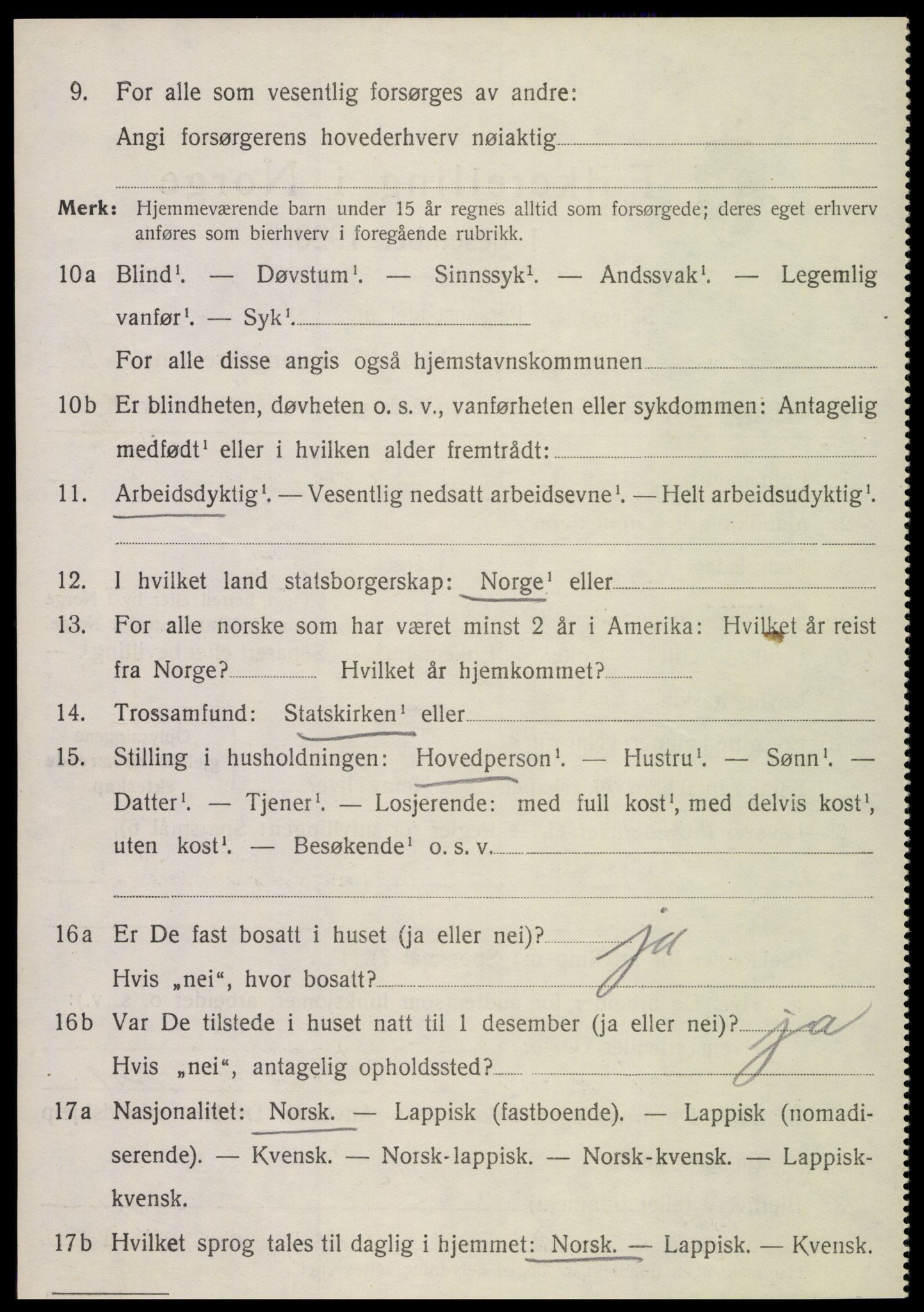 SAT, 1920 census for Sparbu, 1920, p. 5360