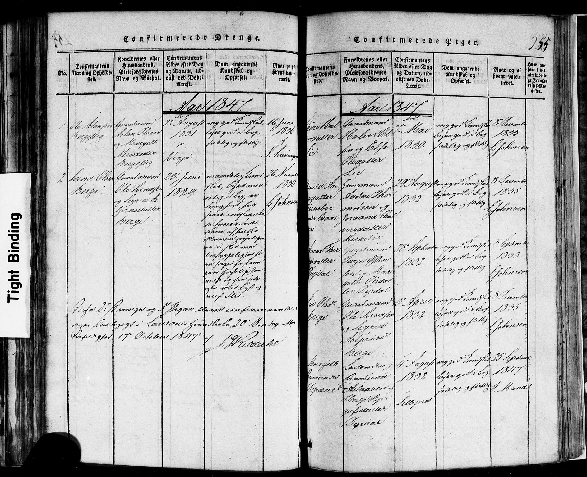 Rauland kirkebøker, SAKO/A-292/F/Fa/L0002: Parish register (official) no. 2, 1815-1860, p. 255