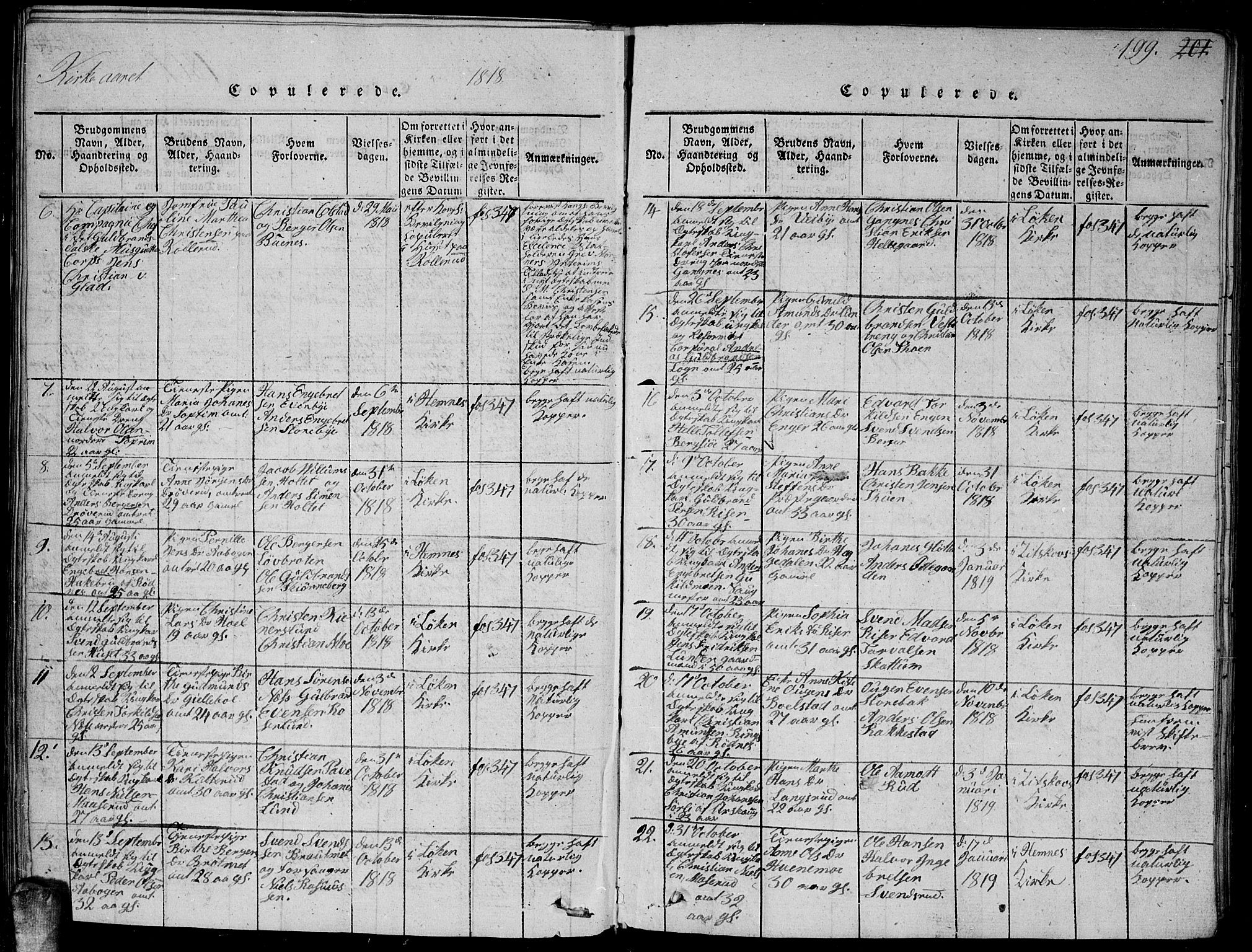 Høland prestekontor Kirkebøker, AV/SAO-A-10346a/G/Ga/L0001: Parish register (copy) no. I 1, 1814-1827, p. 199