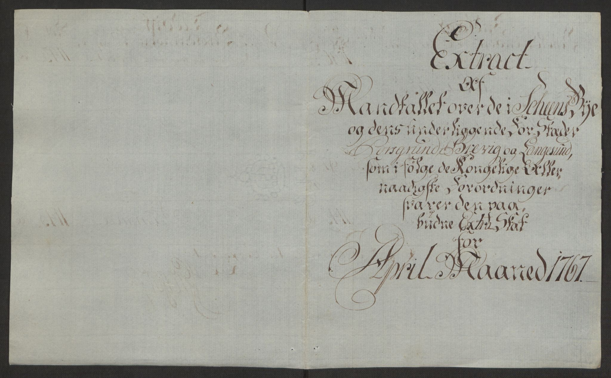 Rentekammeret inntil 1814, Reviderte regnskaper, Byregnskaper, AV/RA-EA-4066/R/Rj/L0198/0001: [J4] Kontribusjonsregnskap / Ekstraskatt, 1762-1768, p. 440