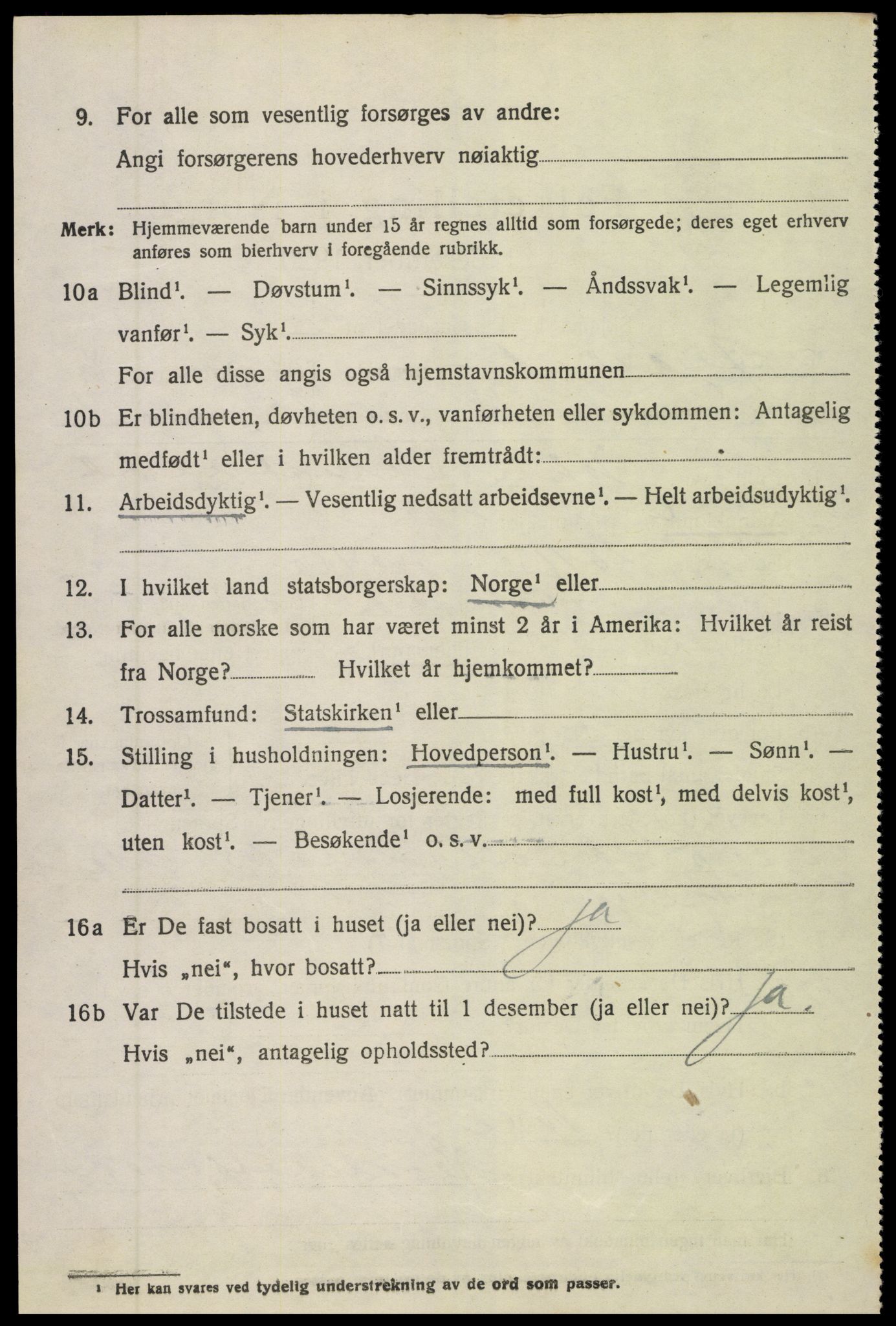 SAK, 1920 census for Øyestad, 1920, p. 4851