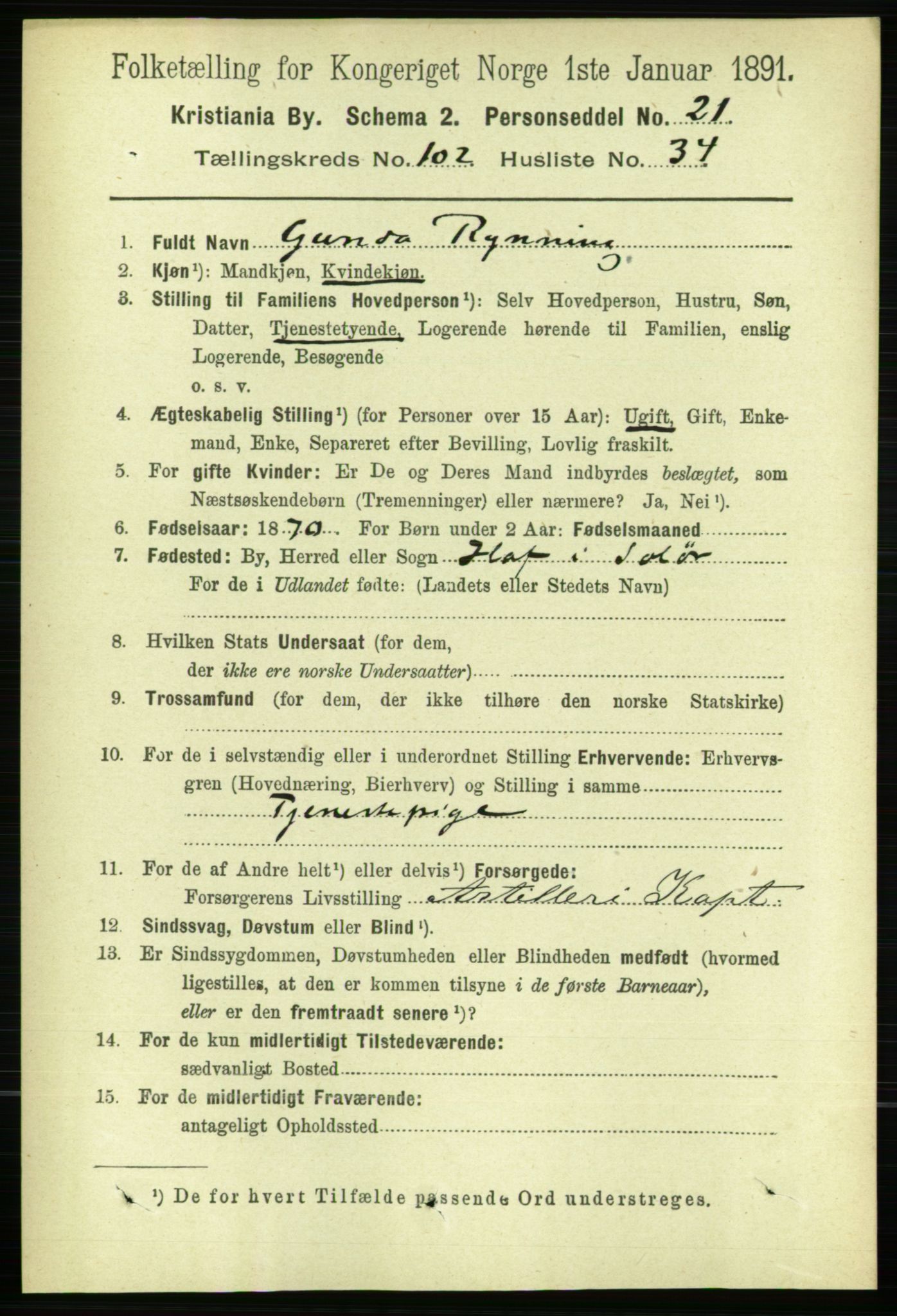 RA, 1891 census for 0301 Kristiania, 1891, p. 51258