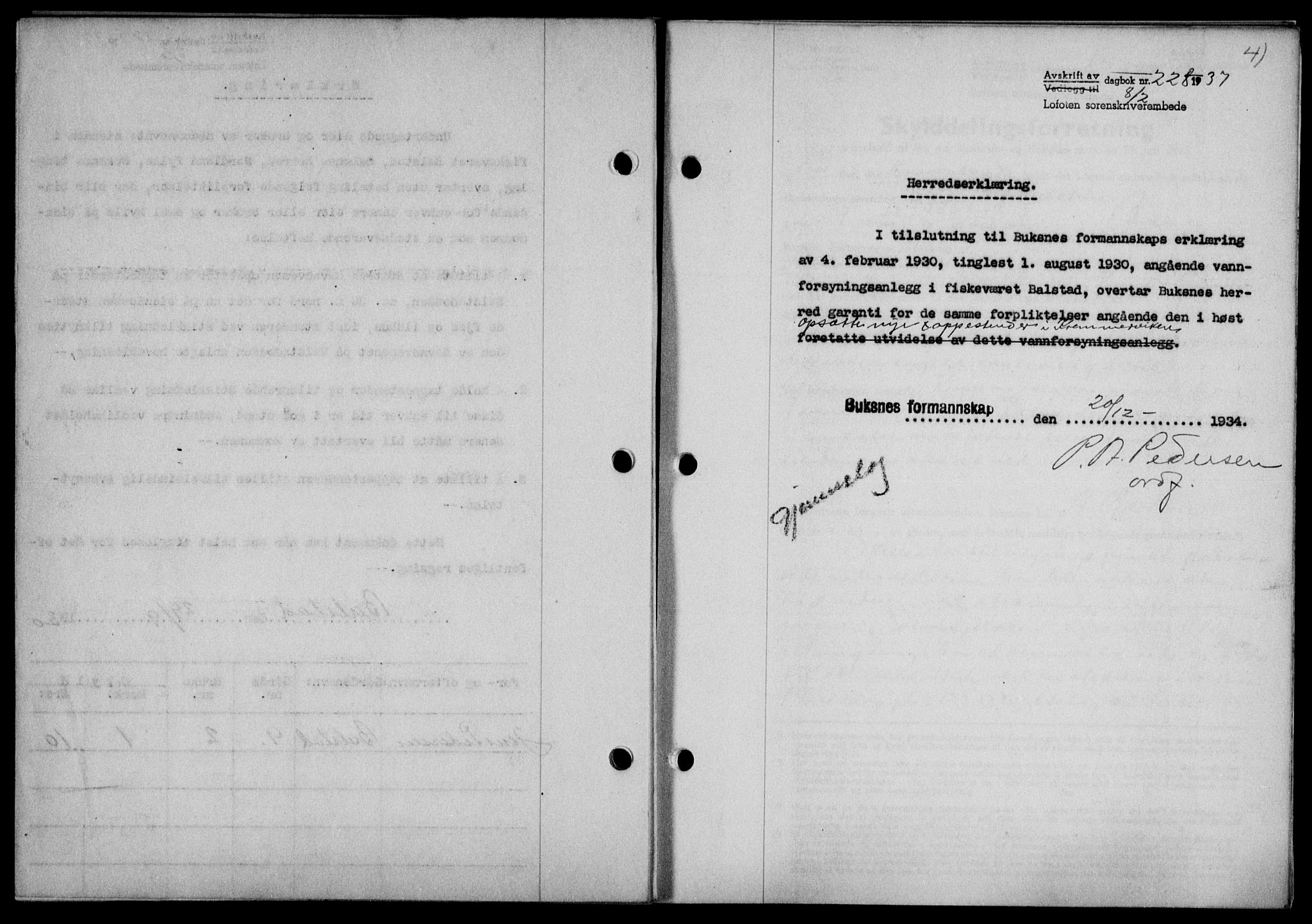 Lofoten sorenskriveri, SAT/A-0017/1/2/2C/L0001a: Mortgage book no. 1a, 1936-1937, Diary no: : 228/1937