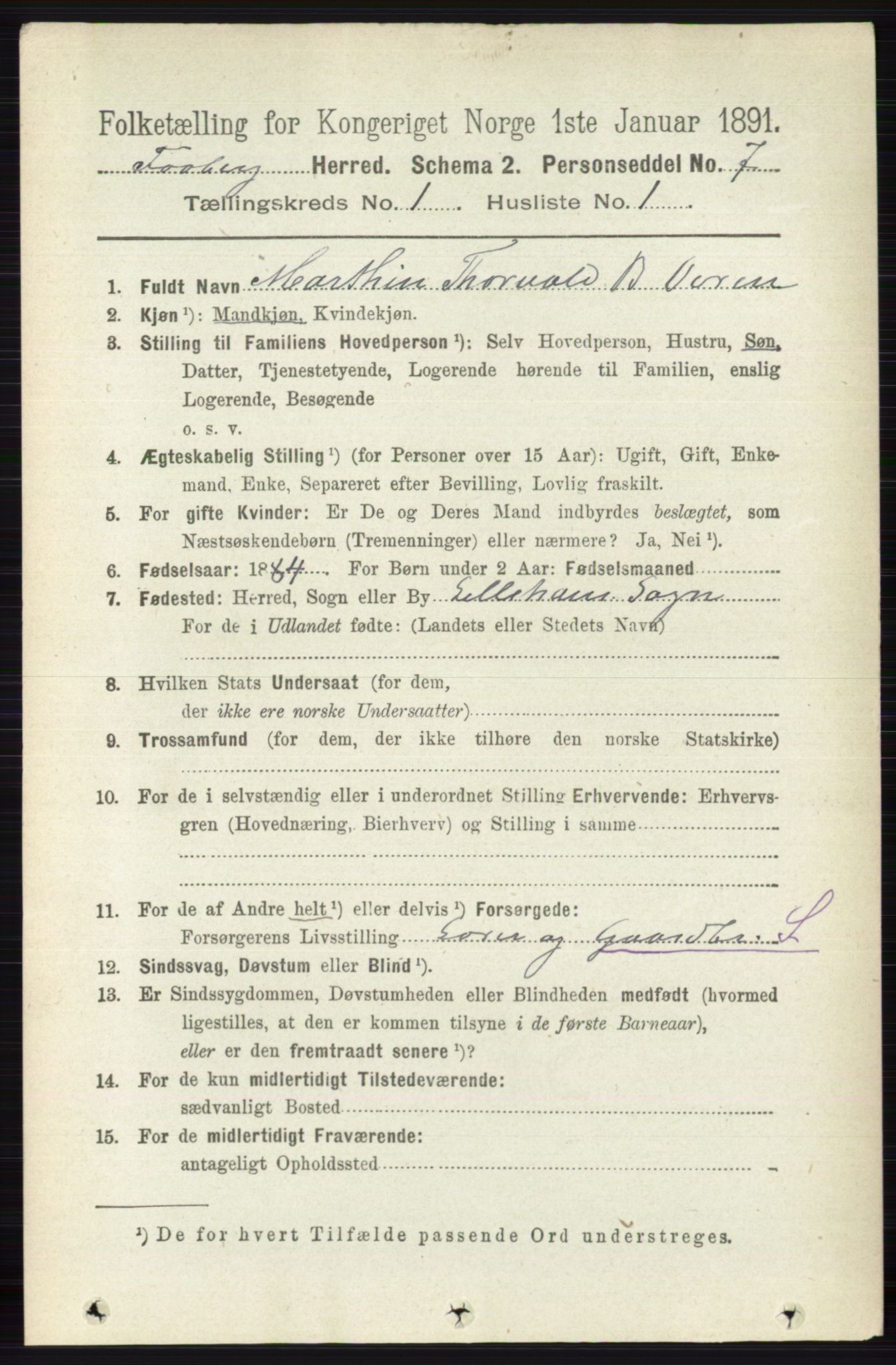 RA, 1891 census for 0524 Fåberg, 1891, p. 124