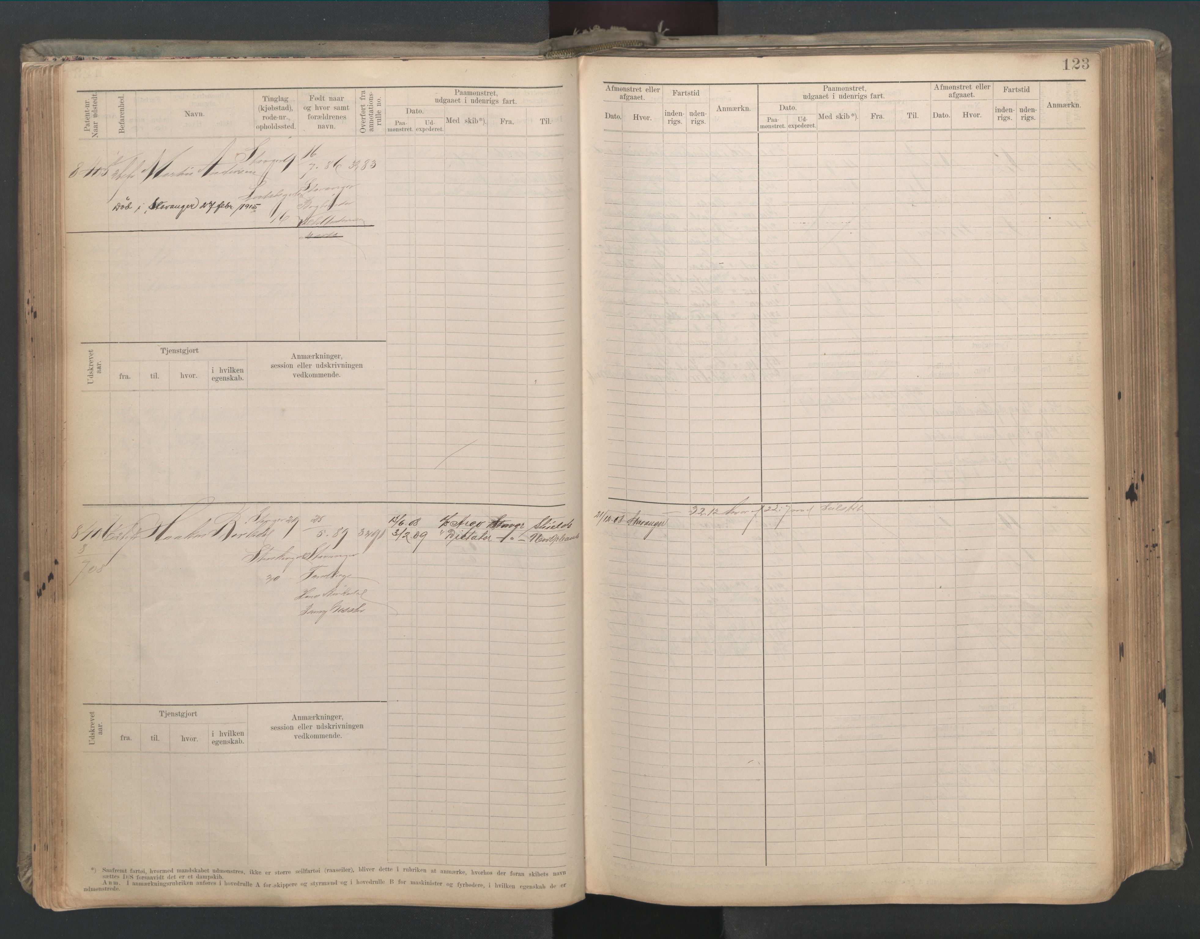 Stavanger sjømannskontor, AV/SAST-A-102006/F/Fb/Fbb/L0023: Sjøfartshovedrulle patnentnr. 8161-8904 (dublett), 1903, p. 127