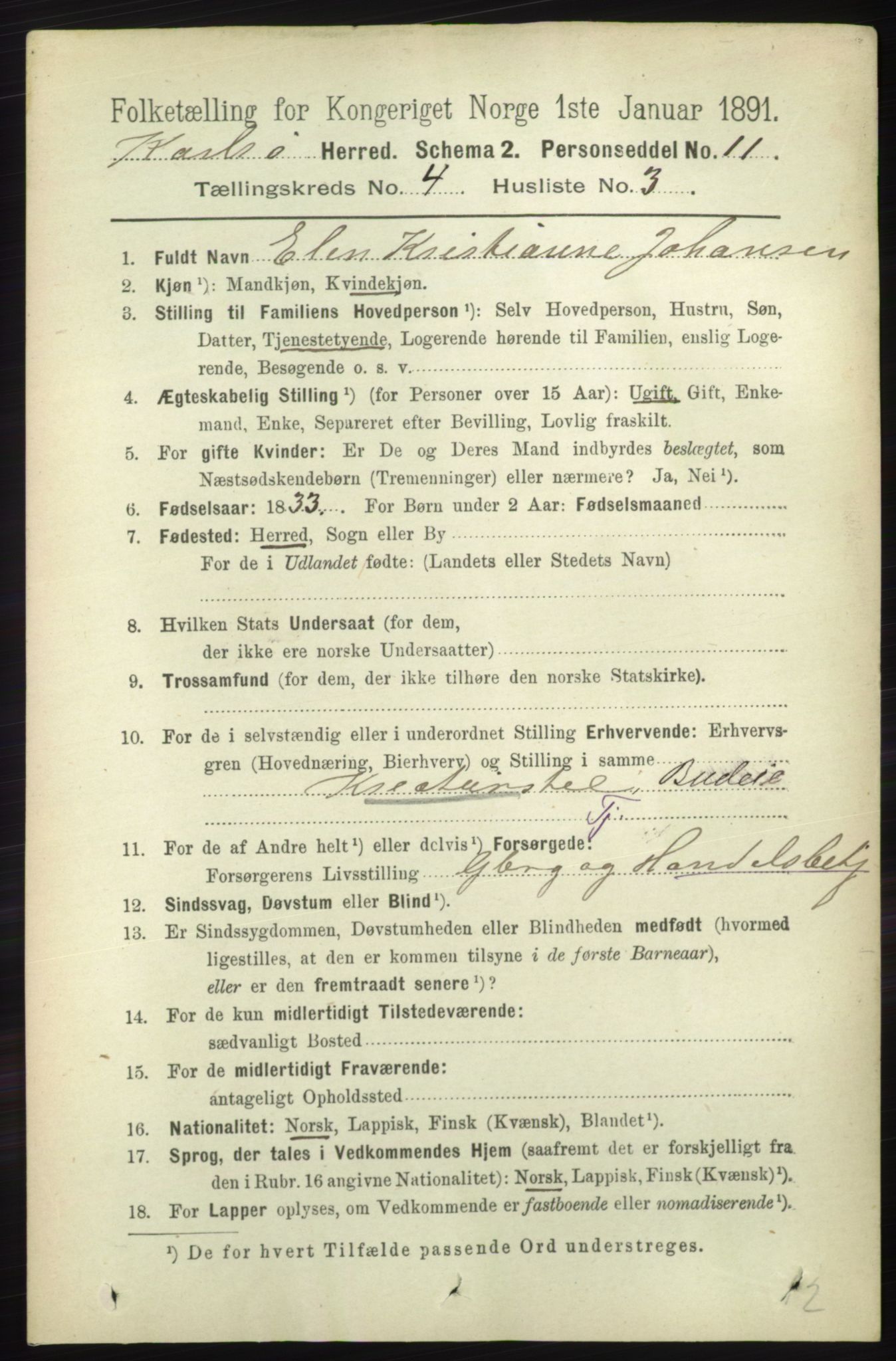 RA, 1891 census for 1936 Karlsøy, 1891, p. 861