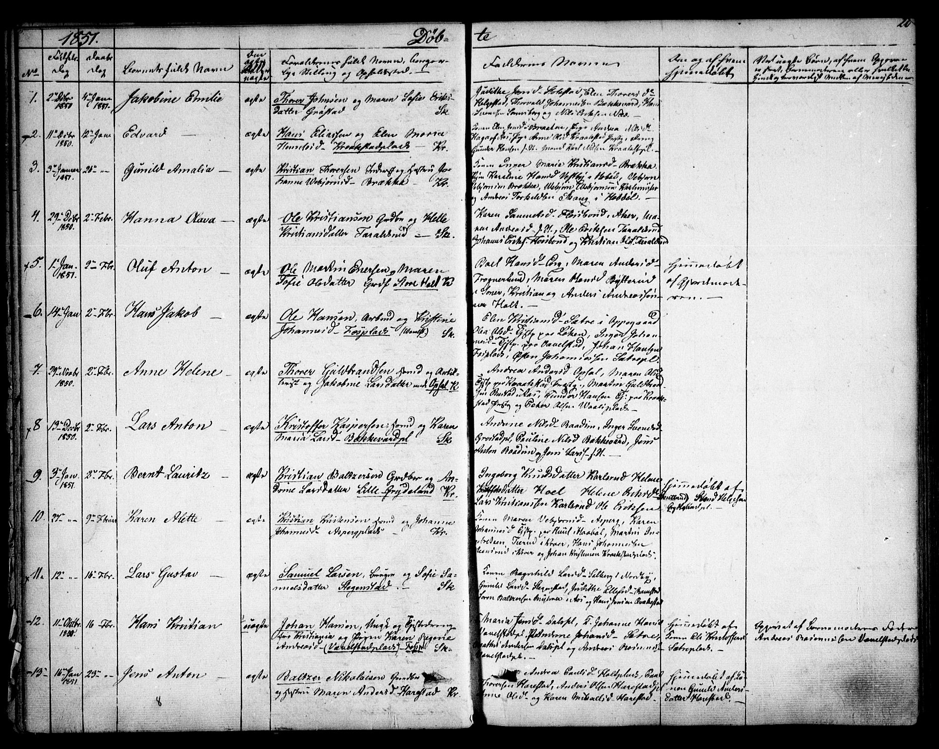 Kråkstad prestekontor Kirkebøker, AV/SAO-A-10125a/F/Fa/L0006: Parish register (official) no. I 6, 1848-1857, p. 20