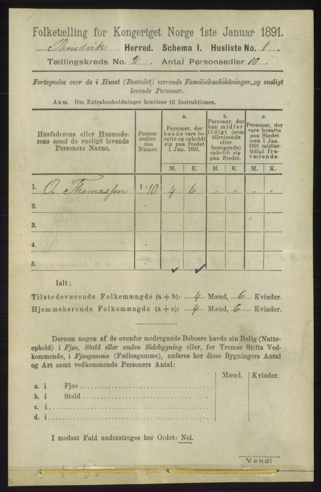 RA, 1891 census for 1251 Bruvik, 1891, p. 380