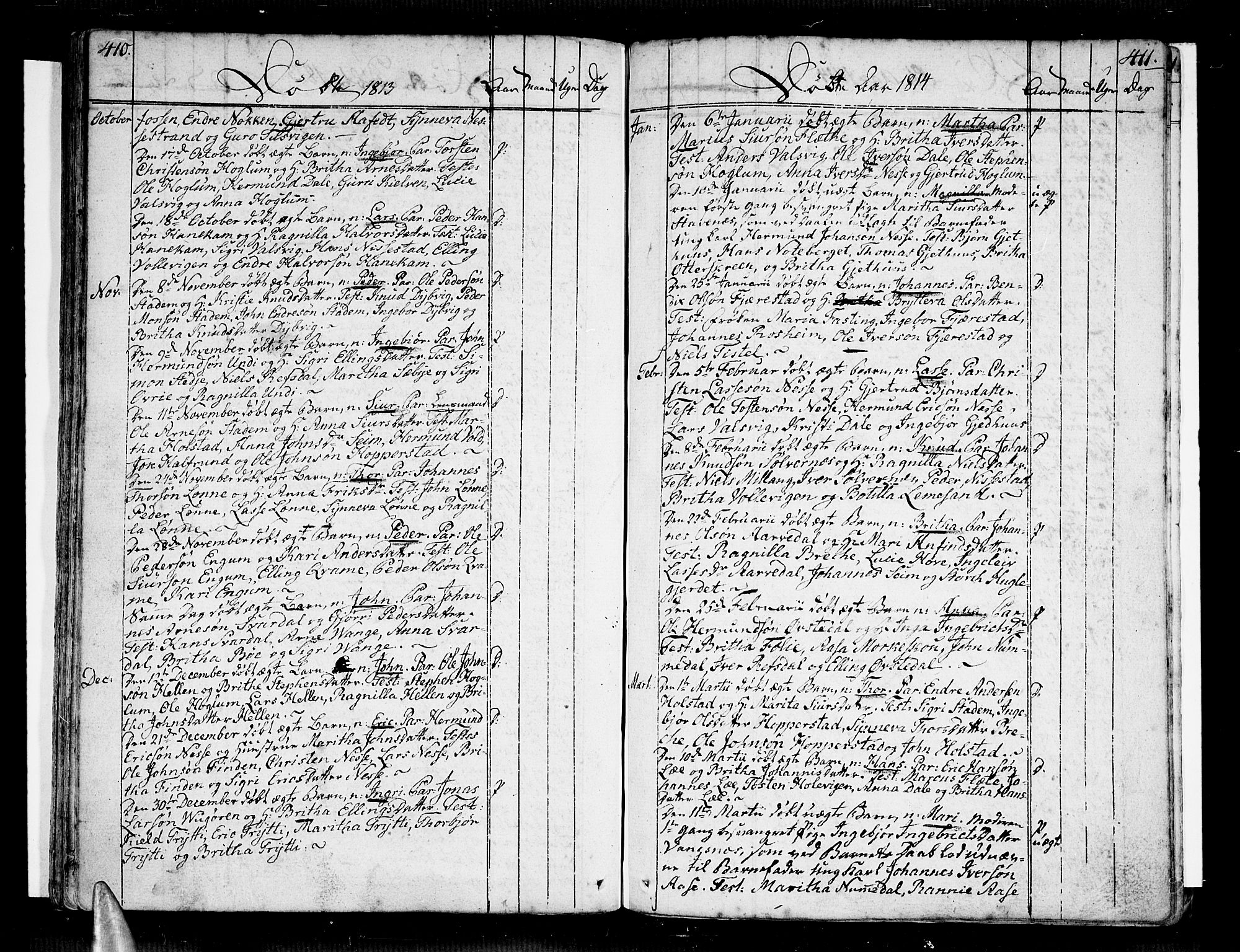 Vik sokneprestembete, SAB/A-81501: Parish register (official) no. A 5, 1787-1820, p. 410-411